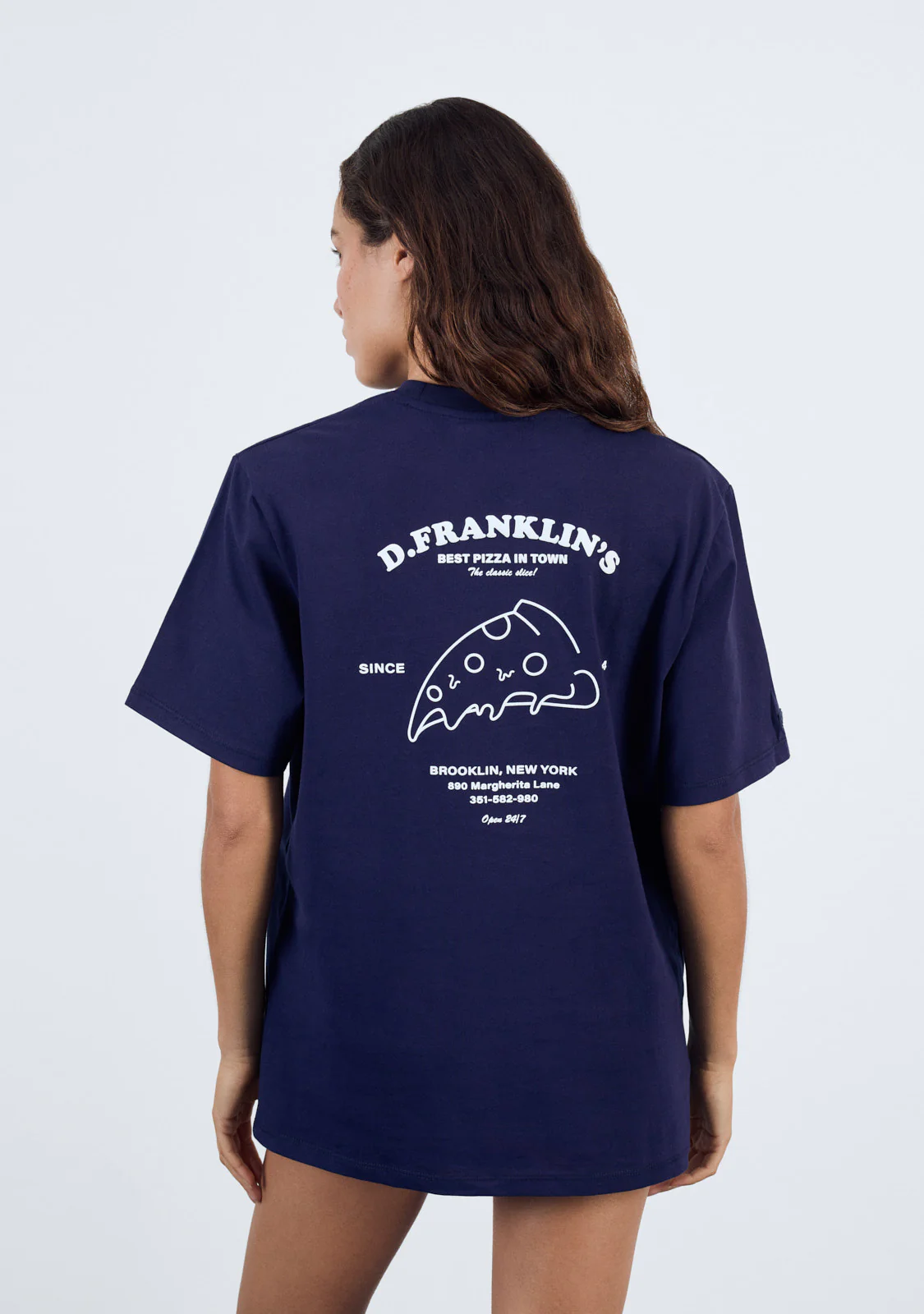 Best Pizza T-Shirt Navy / White - Image 5