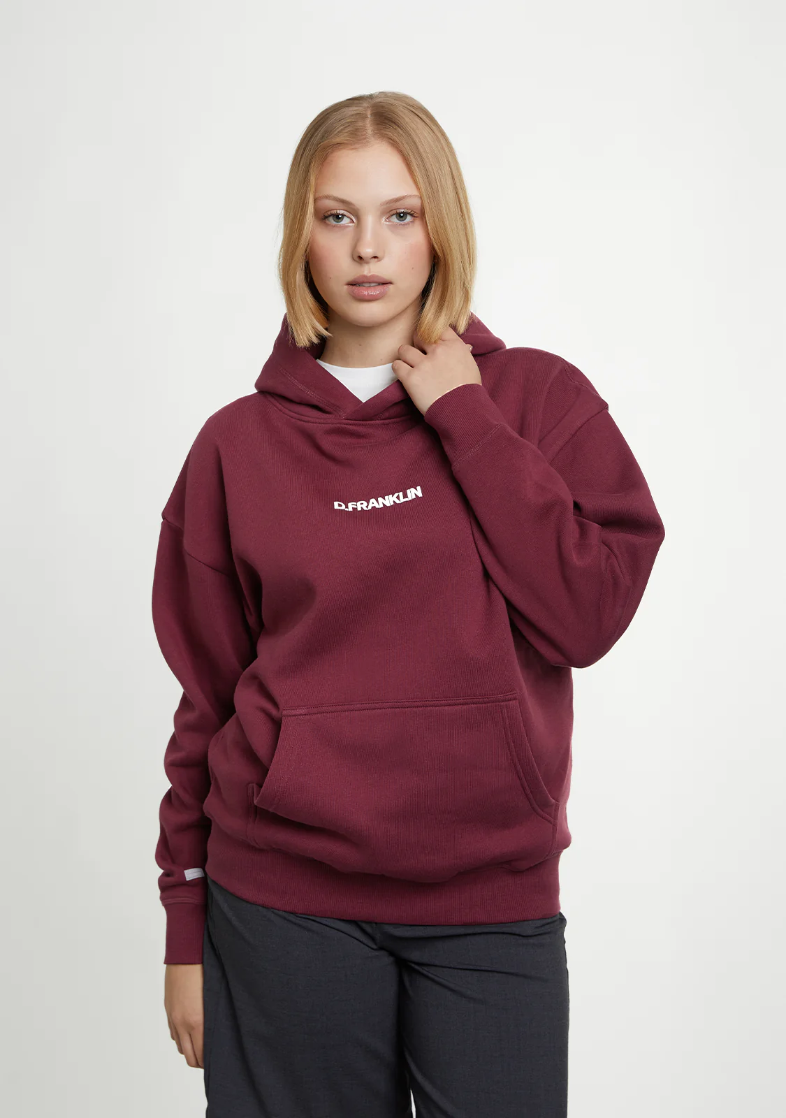 Classic Oversize Hoodie Wine - Image 4