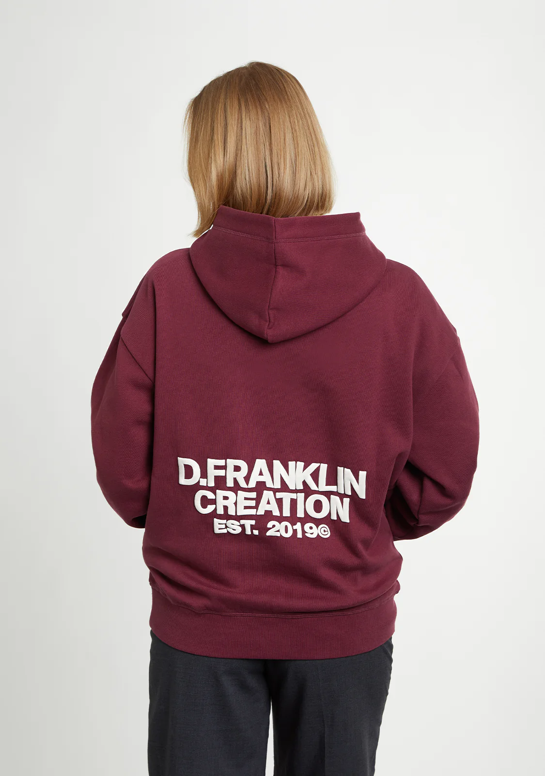 Classic Oversize Hoodie Wine - Image 5