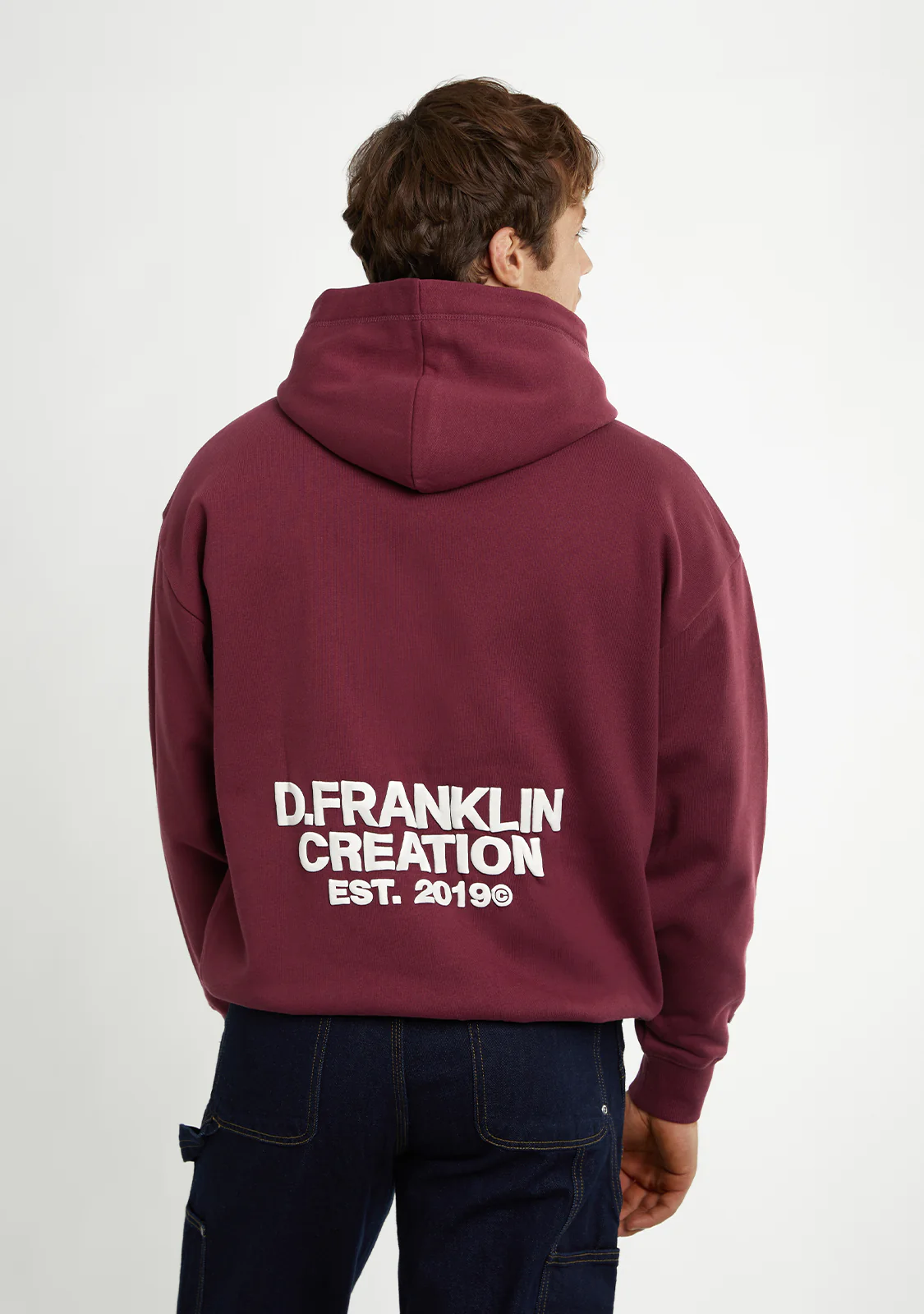 Classic Oversize Hoodie Wine - Image 7