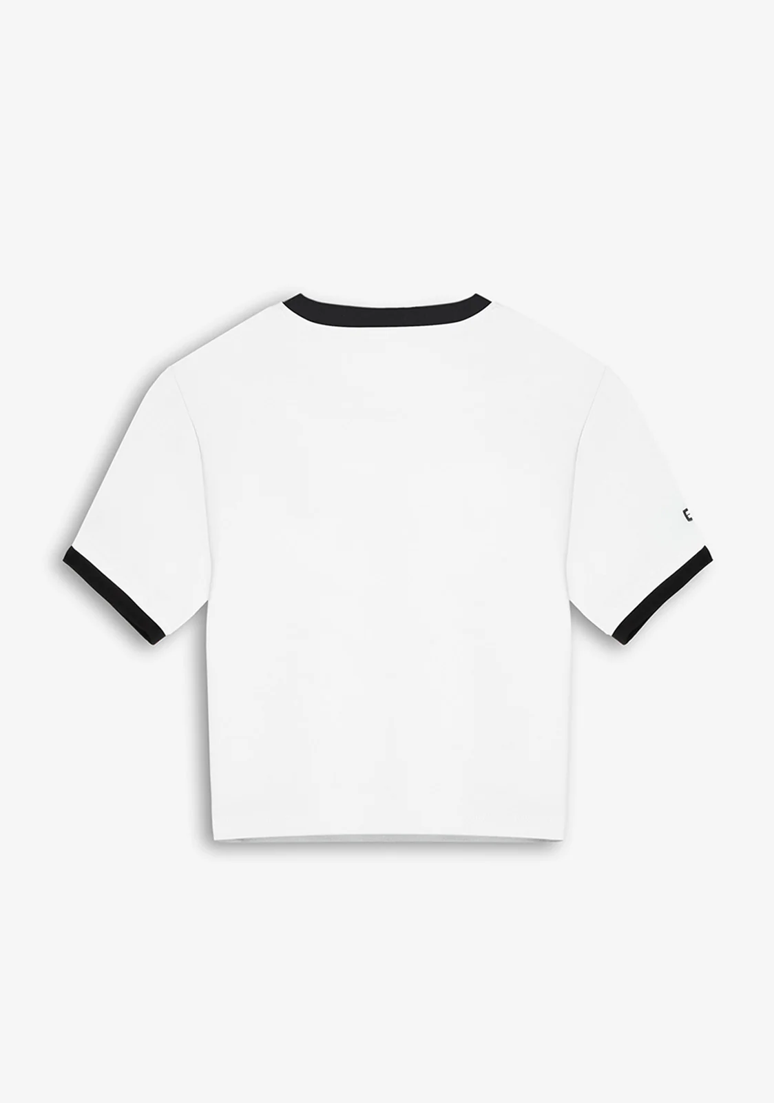 Contrast Ribbed Cropped T-Shirt White - Image 3