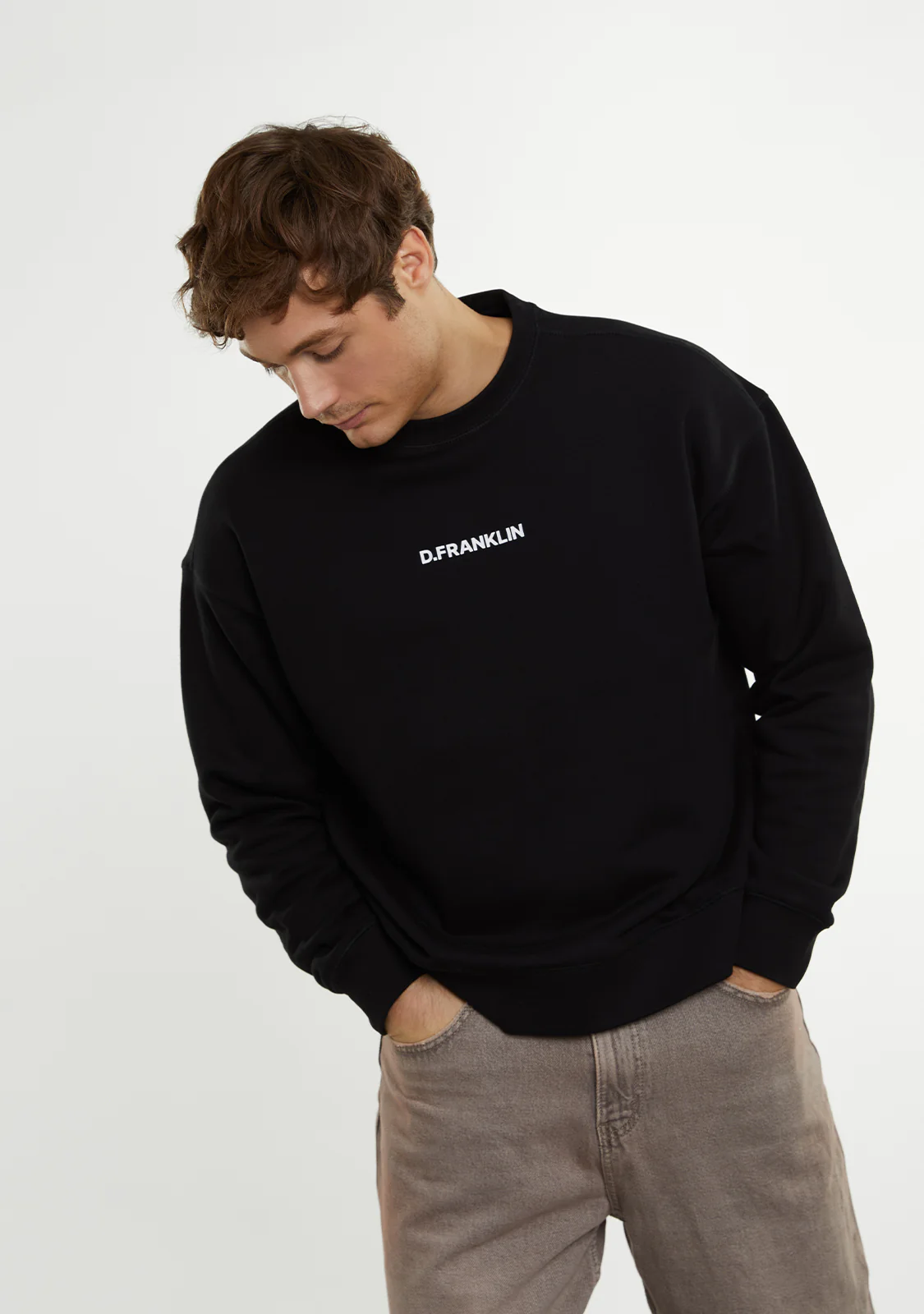 Crewneck Binary Oversize Sweatshirt Black - Image 6