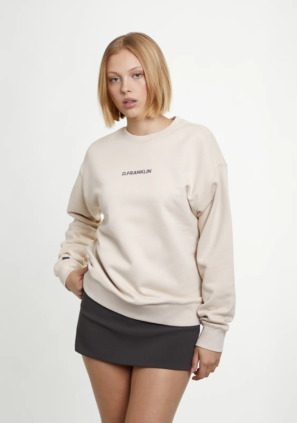 Crewneck Binary Oversize Sweatshirt Grey - Image 4