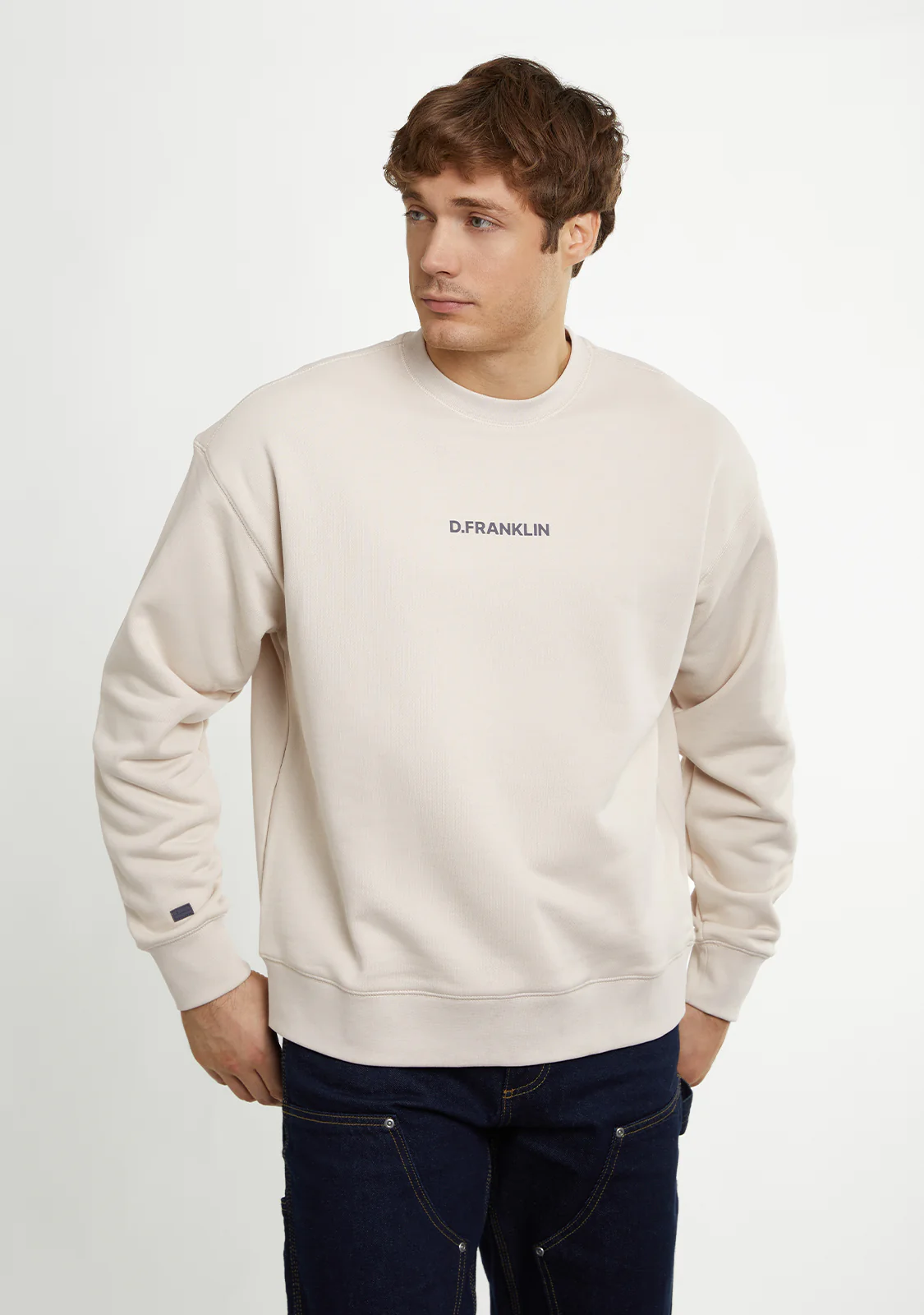 Crewneck Binary Oversize Sweatshirt Grey - Image 6