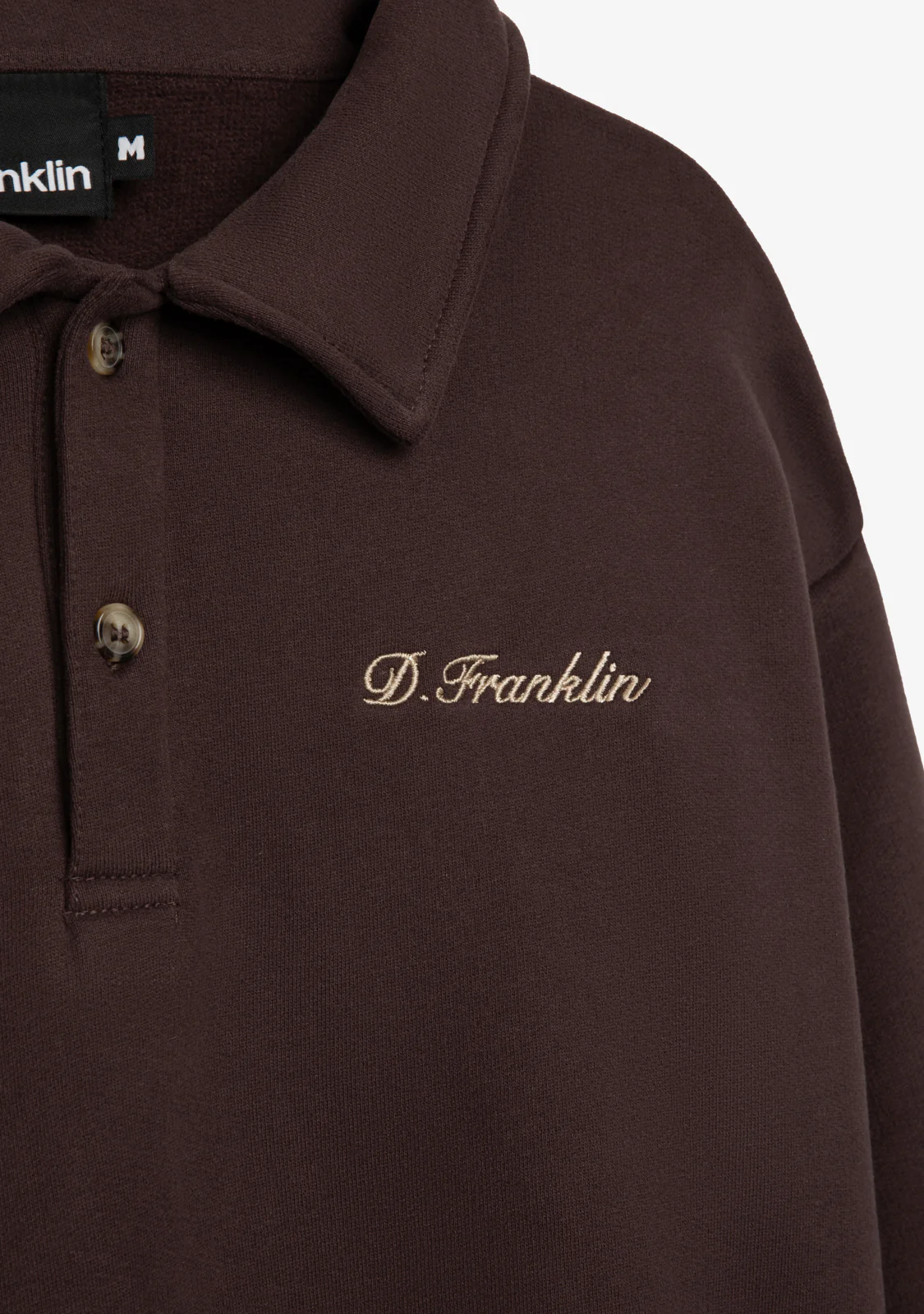 Cropped Polo Sweatshirt Brown - Image 5