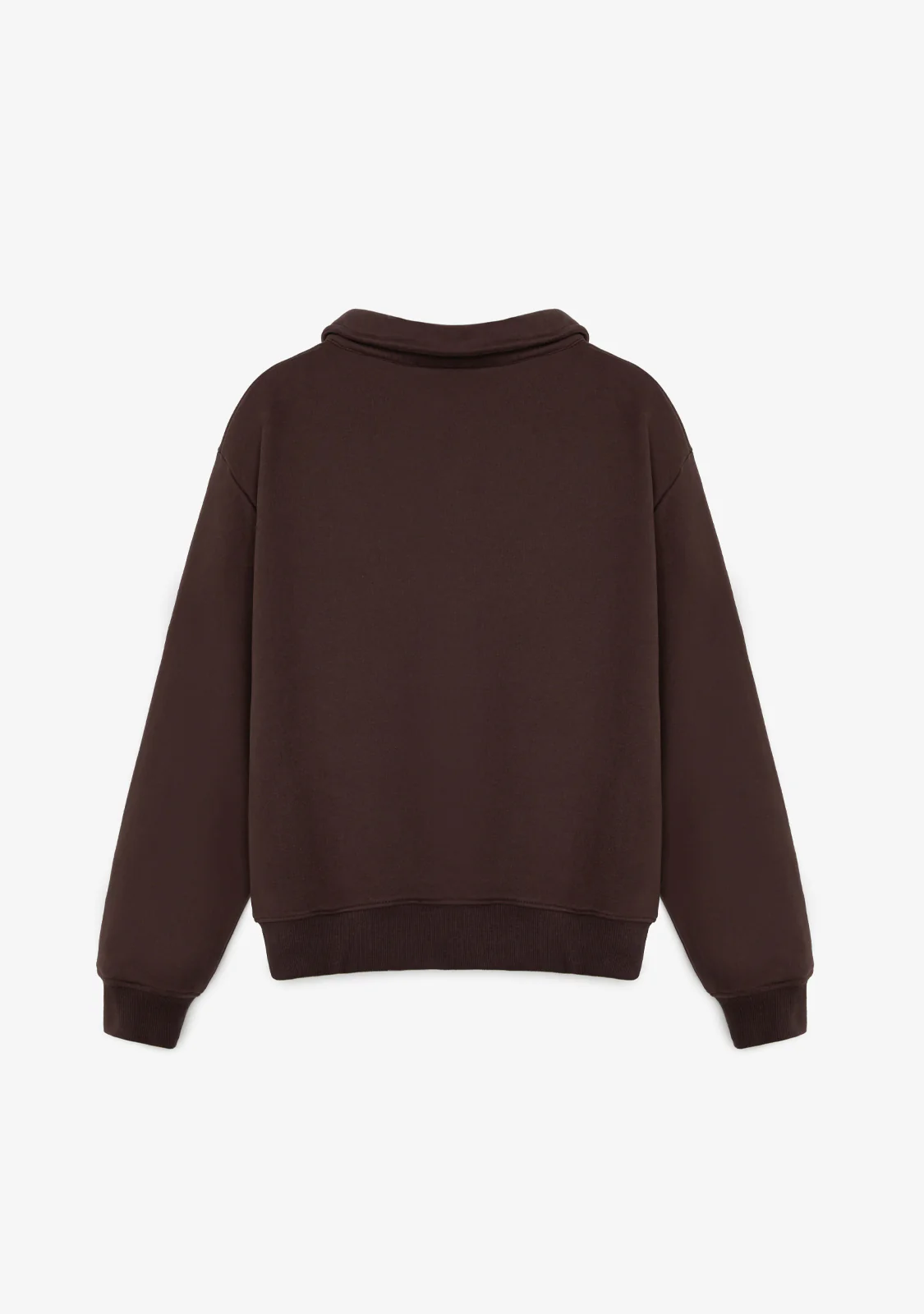 Cropped Polo Sweatshirt Brown - Image 6