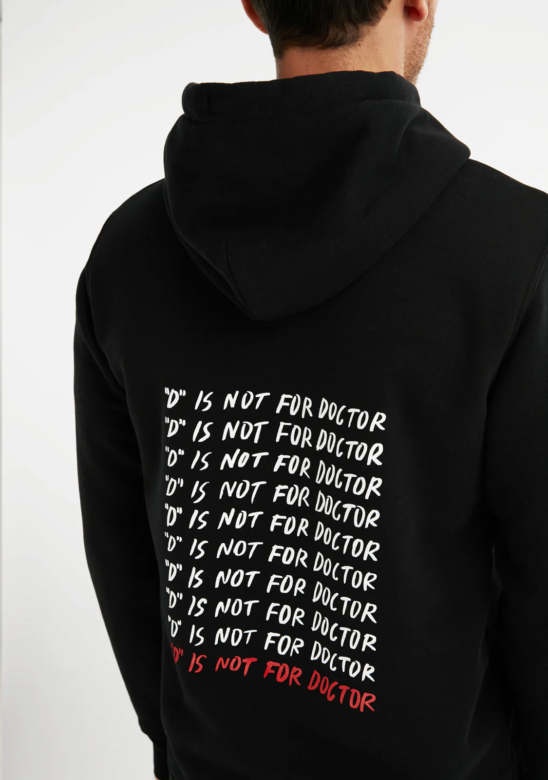 D Is Not For Doctor Hoodie Black - Image 3