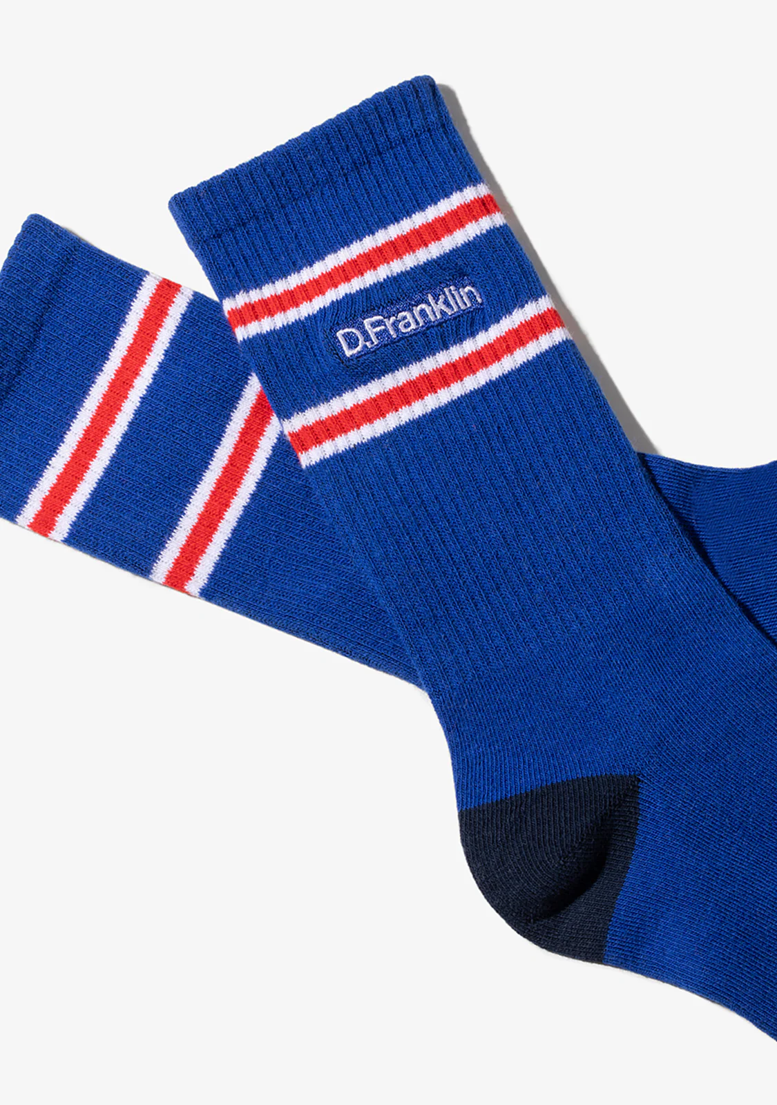 DF 6 Stripes Socks 2 Pack White-Blue - Image 2