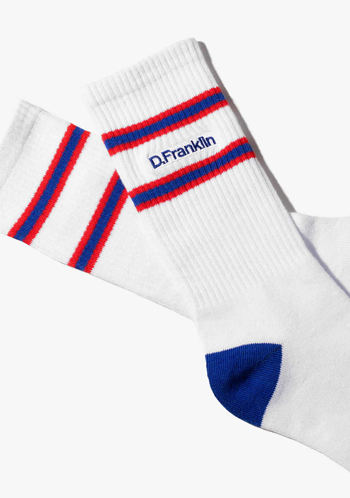DF 6 Stripes Socks 2 Pack White-Blue - Image 3