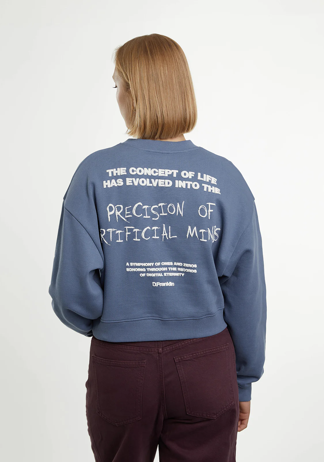Eternity Crop Sweatshirt Blue - Image 5