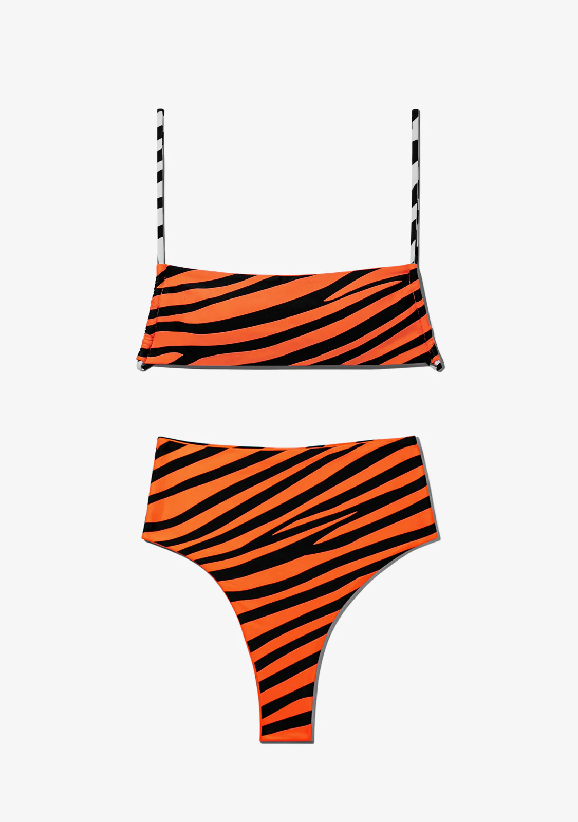 Fiji Top + Maui Bottom Bikini Zebra Orange - Image 2