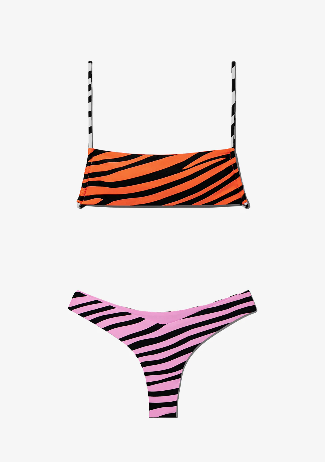 Fiji Top Zebra Orange + Fiji Bottom Zebra Pink Bikini - Image 2