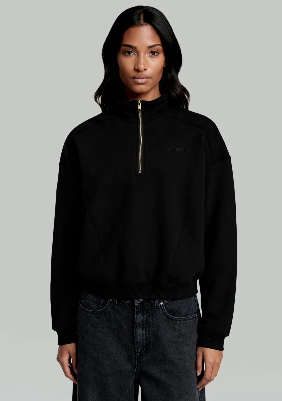 Half-Zip Sweatshirt Black - Image 6