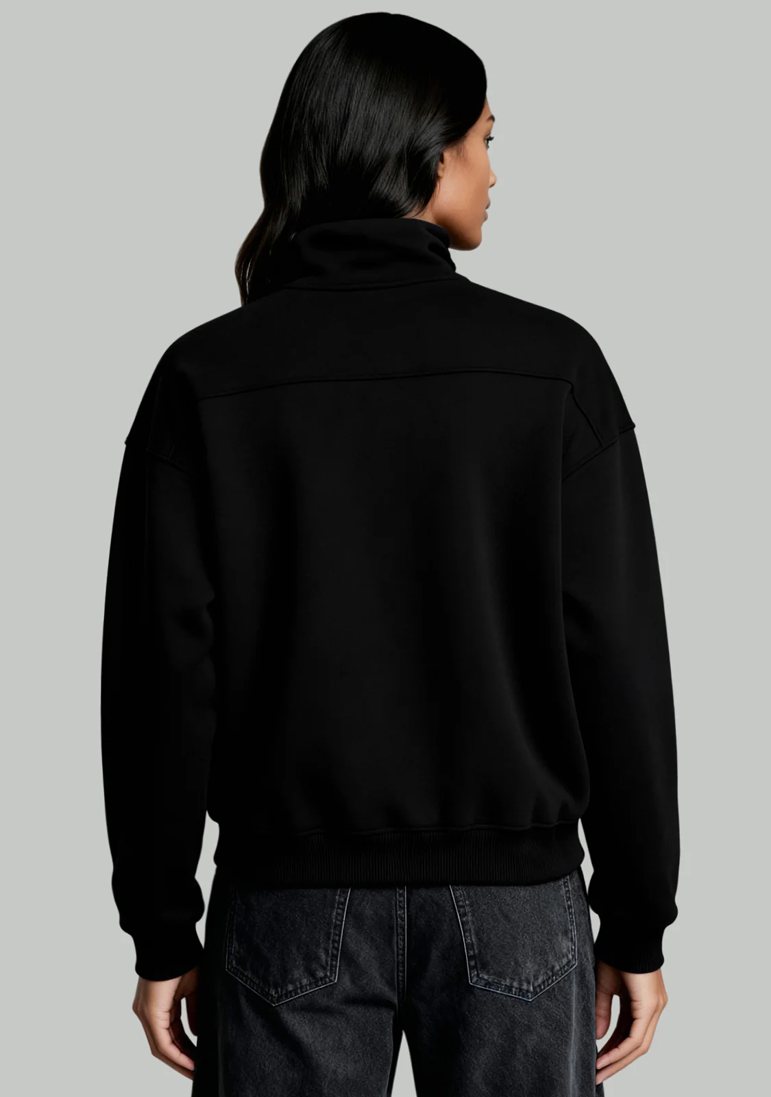 Half-Zip Sweatshirt Black - Image 7