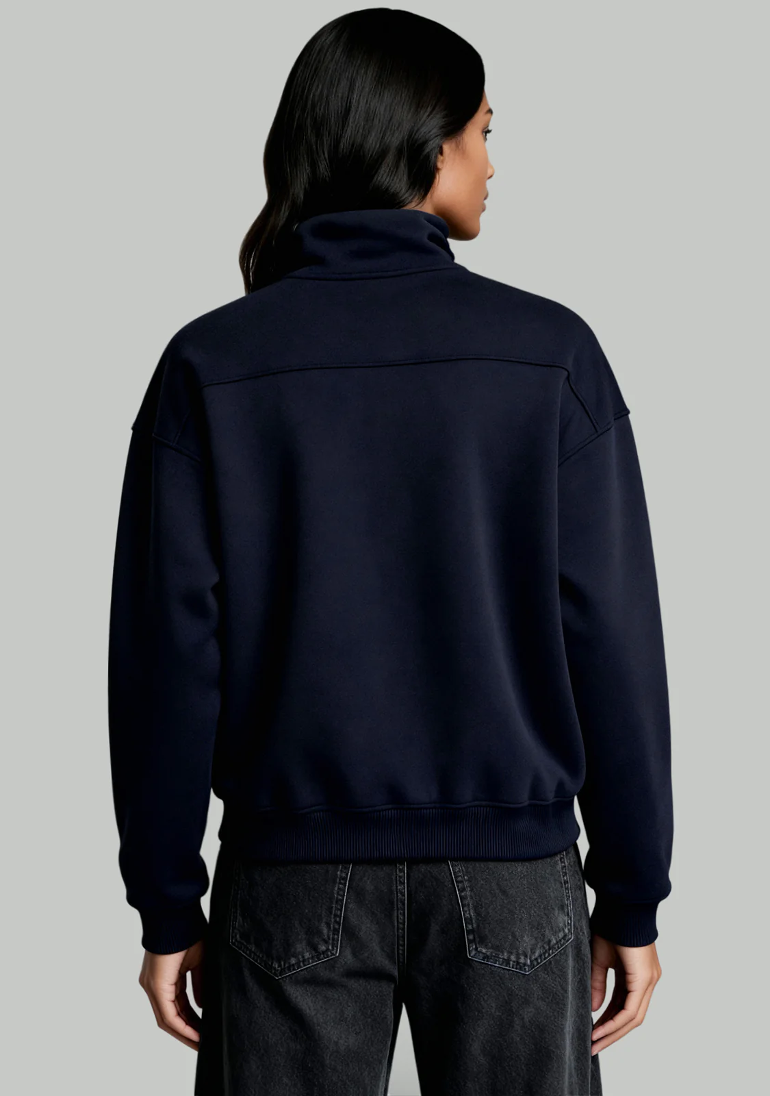 Half-Zip Sweatshirt Navy - Image 7