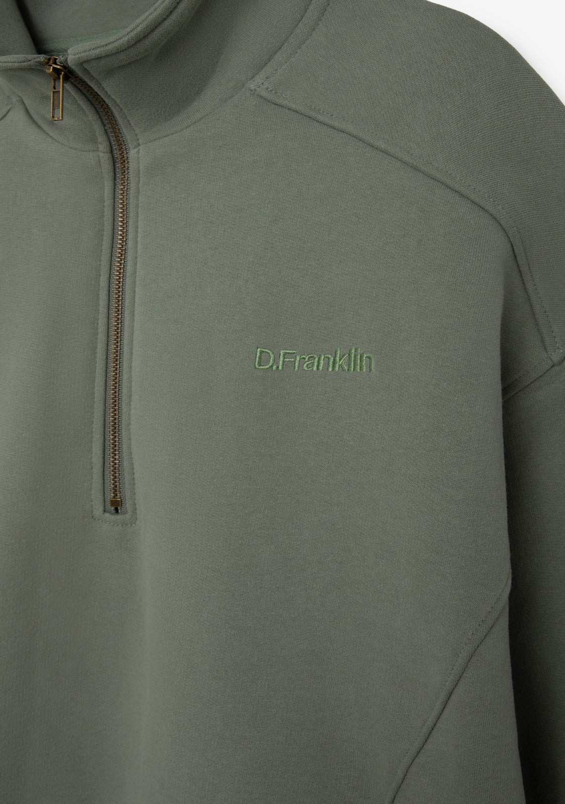 Half-Zip Sweatshirt Sage Green - Image 2