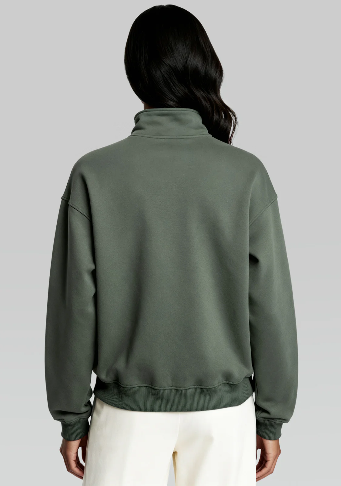 Half-Zip Sweatshirt Sage Green - Image 7