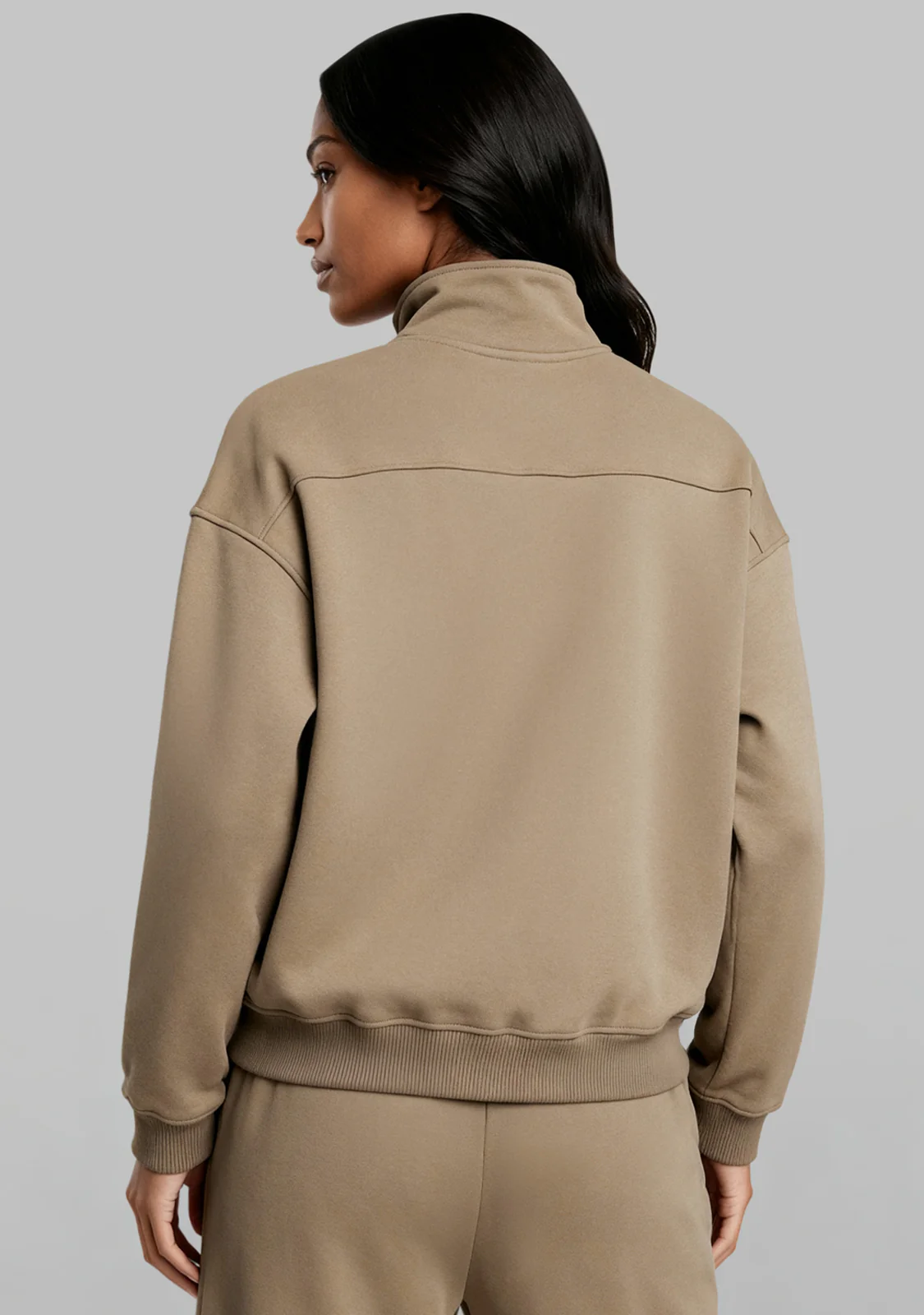 Half-Zip Sweatshirt Sand - Image 7