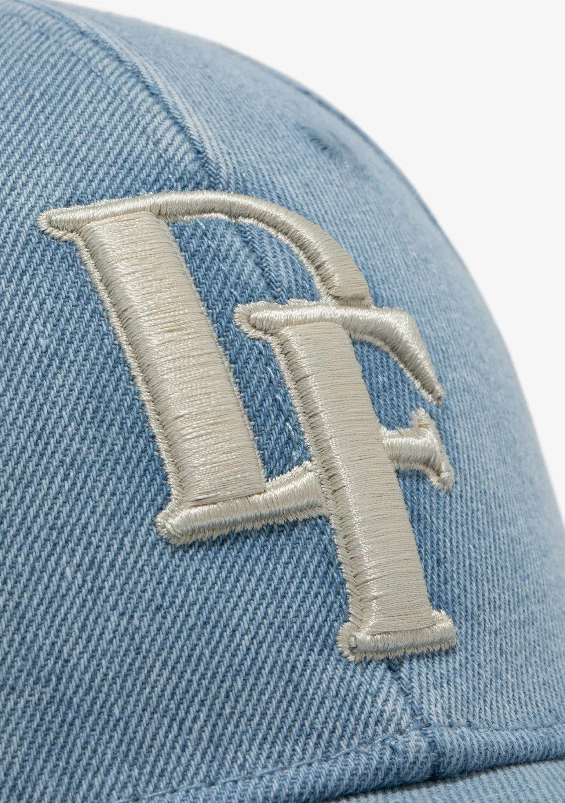 Initials Baseball Cap Denim - Image 3