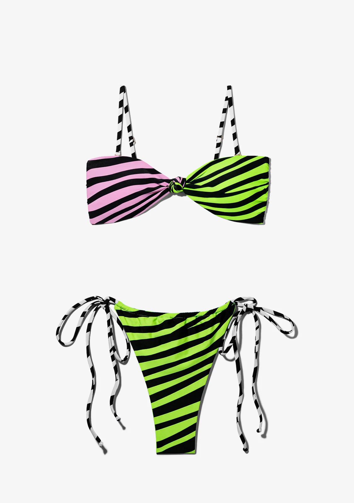 Maui Top Zebra Pink / Lime + Samoa Bottom Zebra Lime Bikini - Image 2