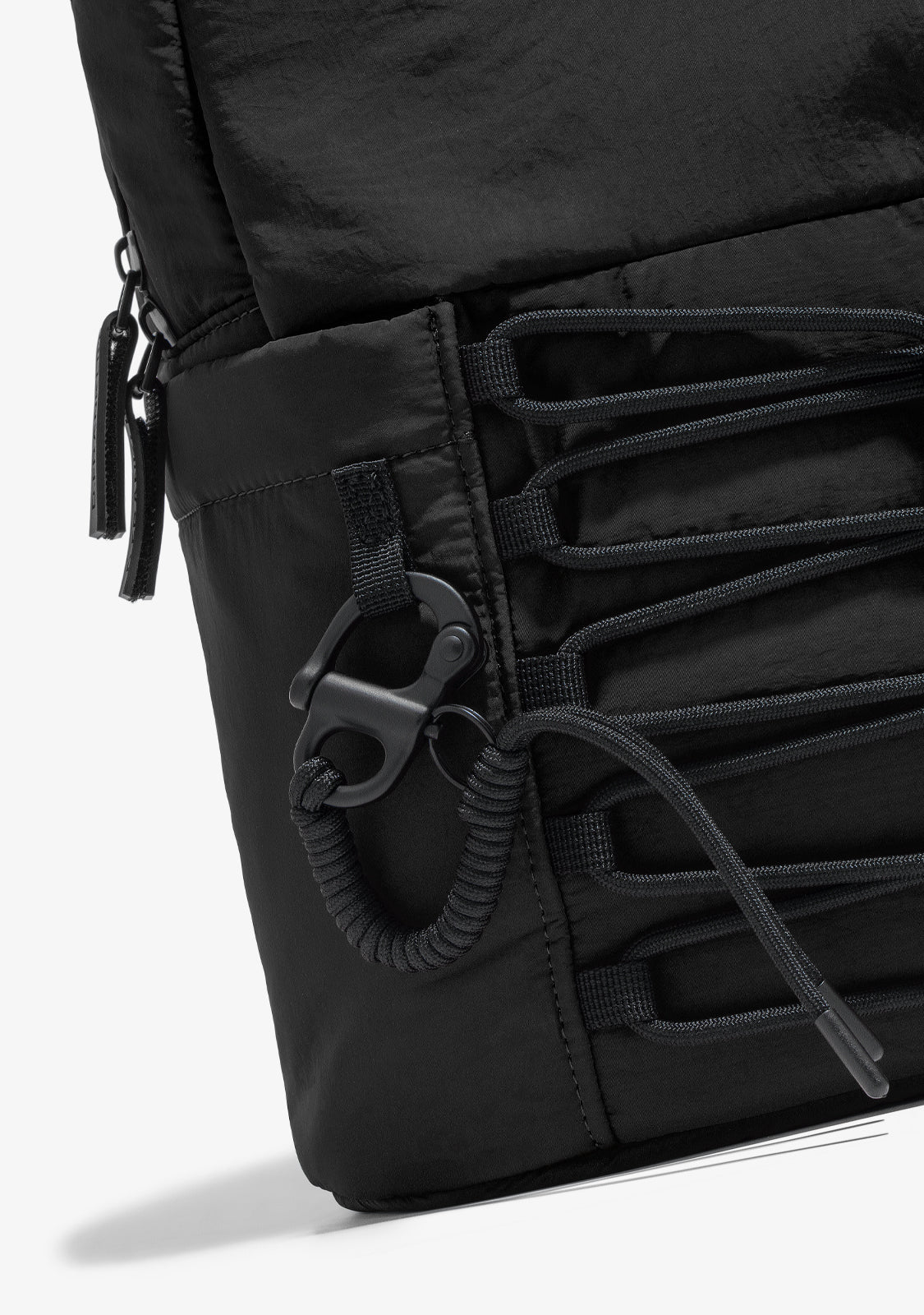 Multi-Pocket Nylon Backpack Black - Image 7