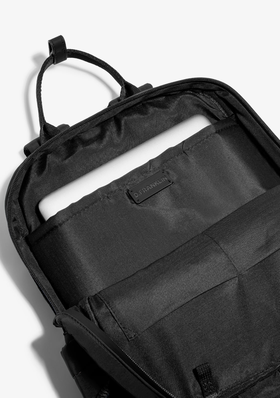 Multi-Pocket Nylon Backpack Black + Custom Set Orange - Image 7