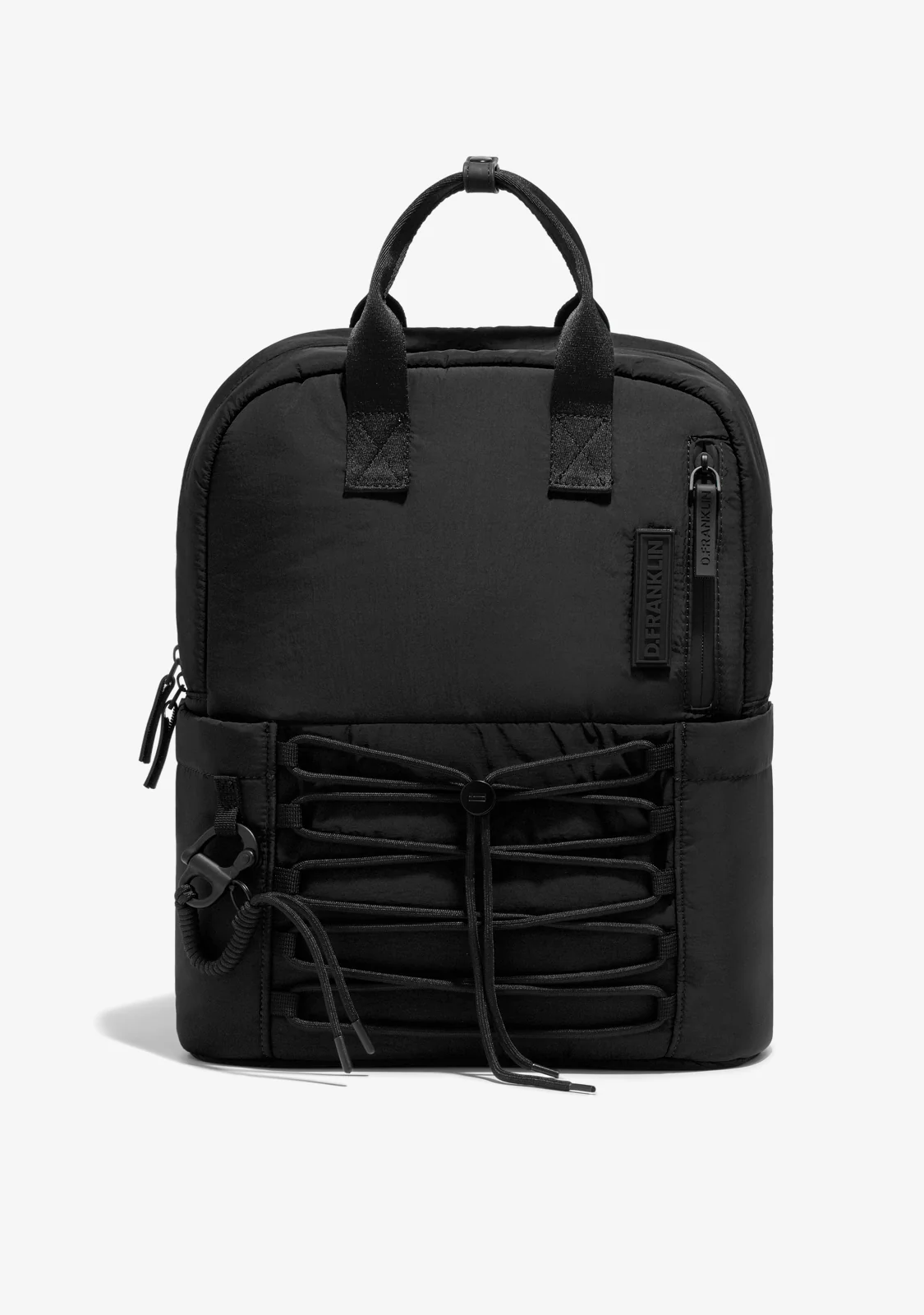 Multi-Pocket Nylon Backpack Black + Custom Set Orange - Image 8