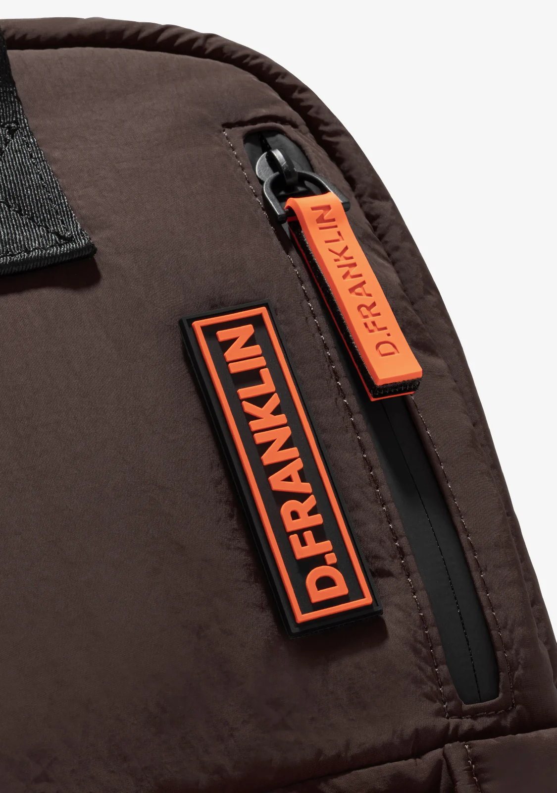Multi-Pocket Nylon Backpack Brown + Custom Set Orange - Image 3