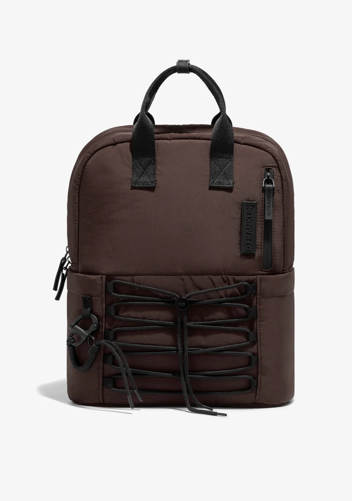 Multi-Pocket Nylon Backpack Brown + Custom Set Orange - Image 8