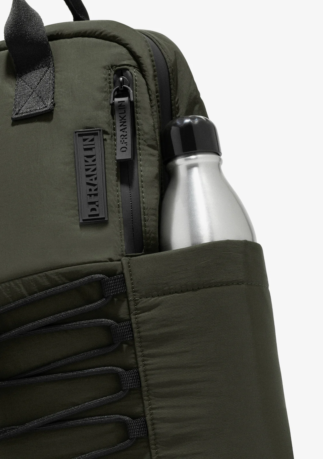 Multi-Pocket Nylon Backpack Green - Image 5