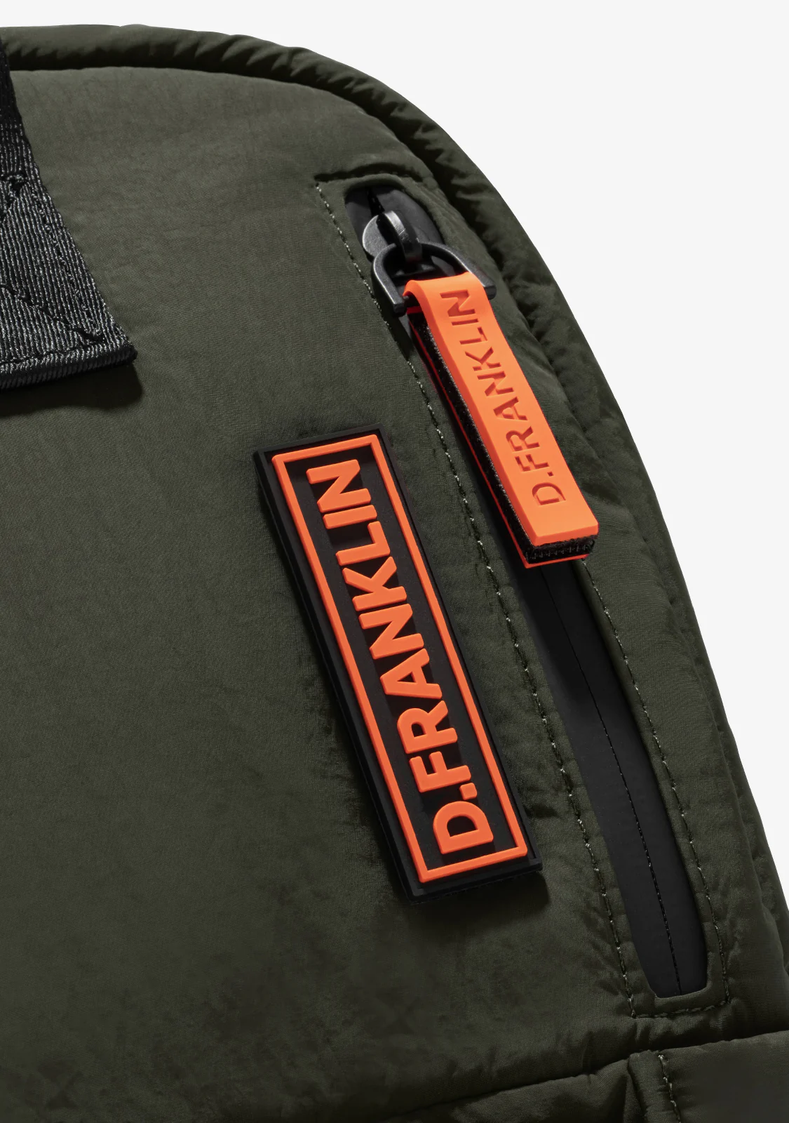 Multi-Pocket Nylon Backpack Green + Custom Set Orange - Image 3