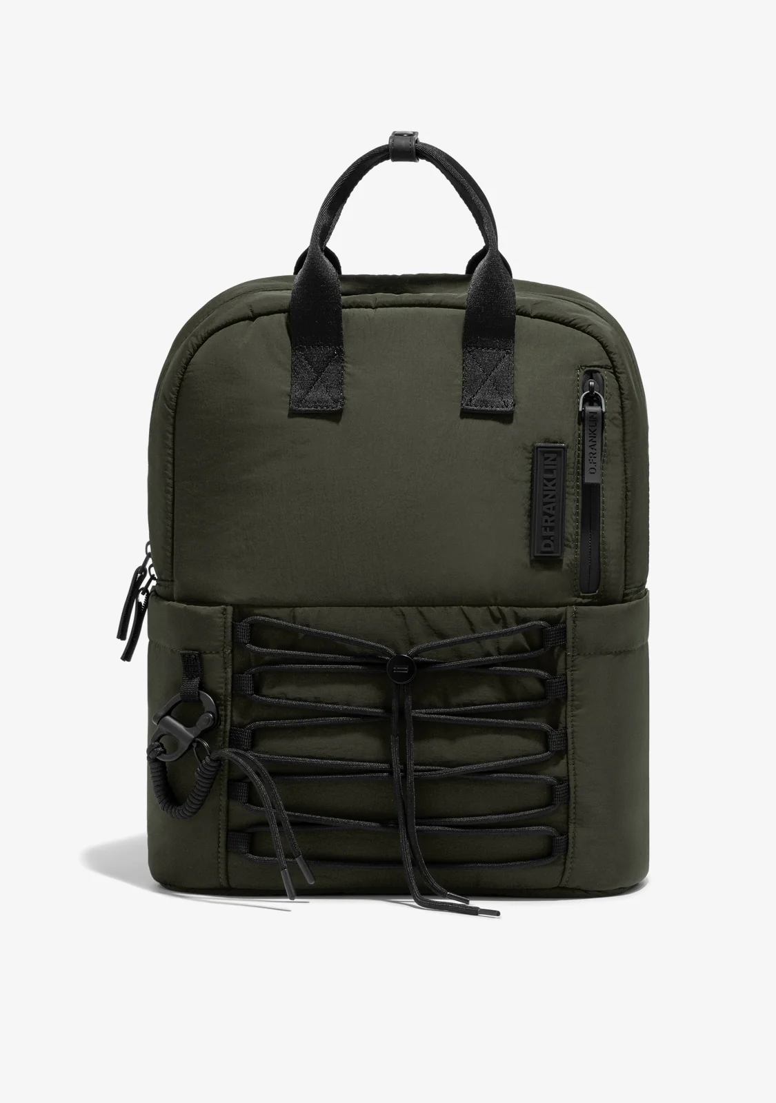 Multi-Pocket Nylon Backpack Green + Custom Set Orange - Image 8