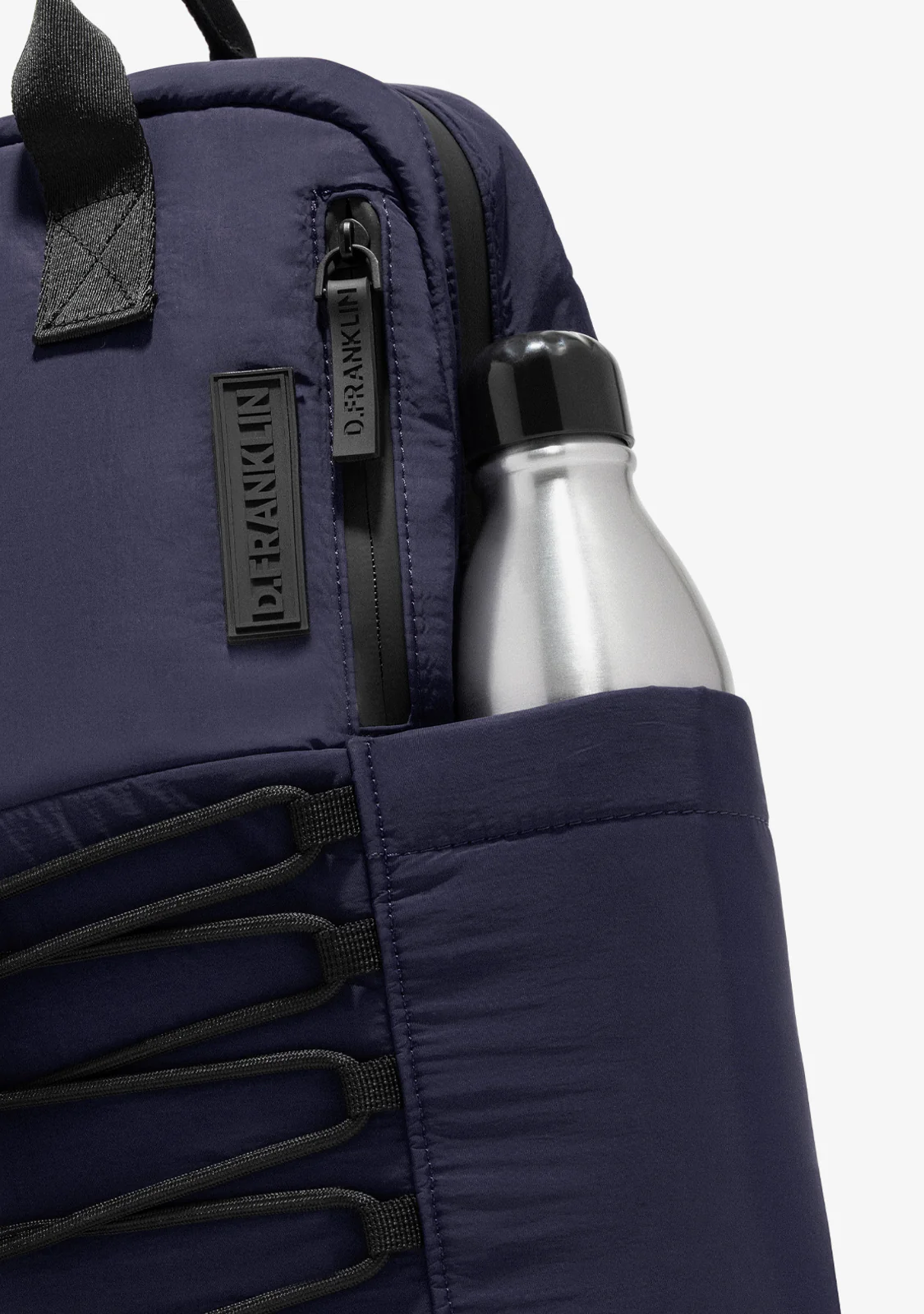 Multi-Pocket Nylon Backpack Navy - Image 5