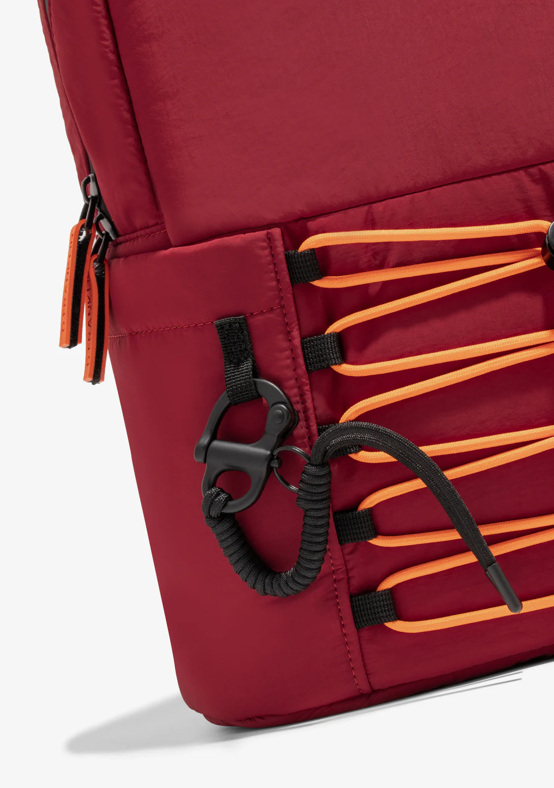 Multi-Pocket Nylon Backpack Red + Custom Set Orange - Image 4