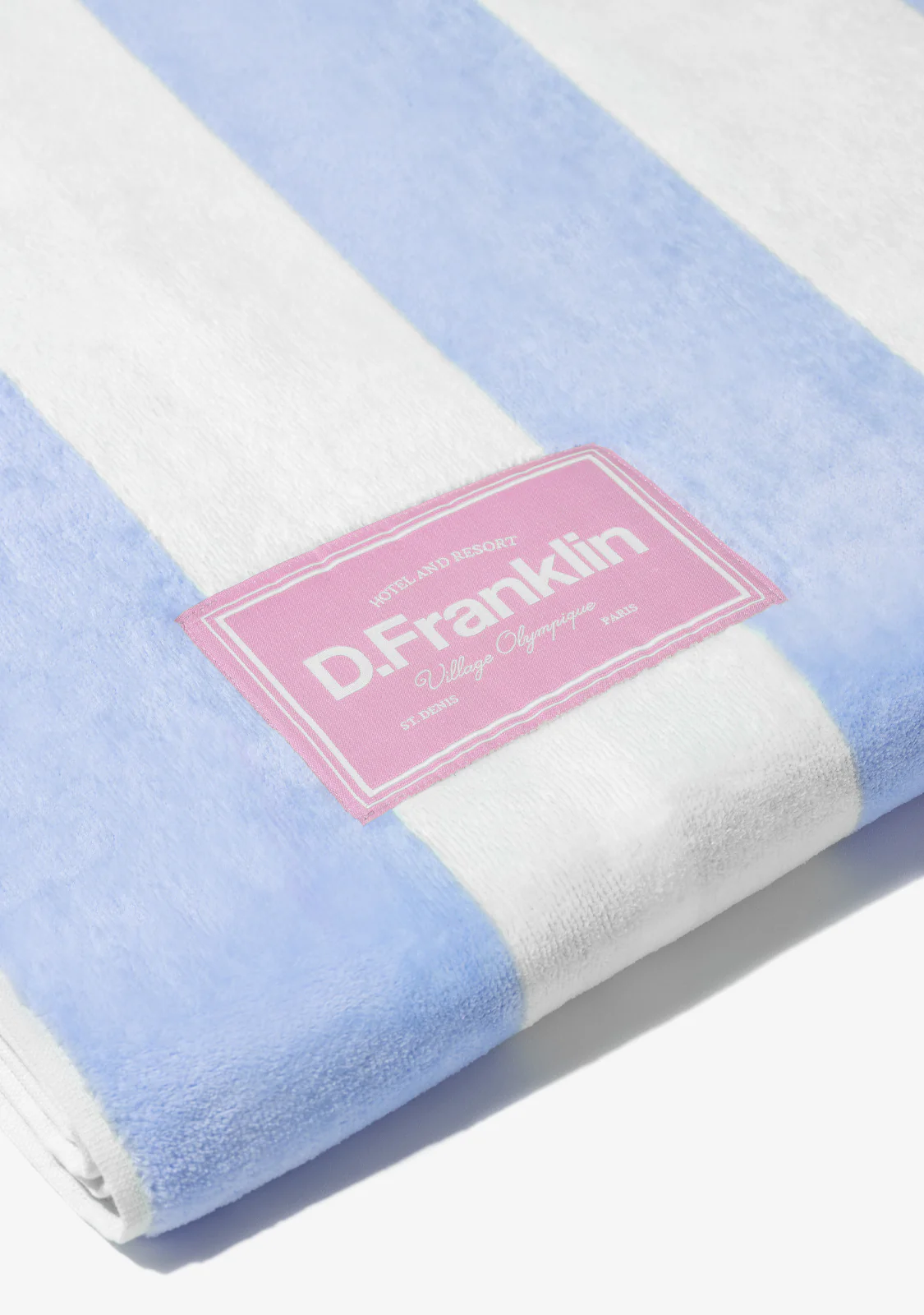 Old Money Jacquard Velour Beach Towel Blue - Image 4