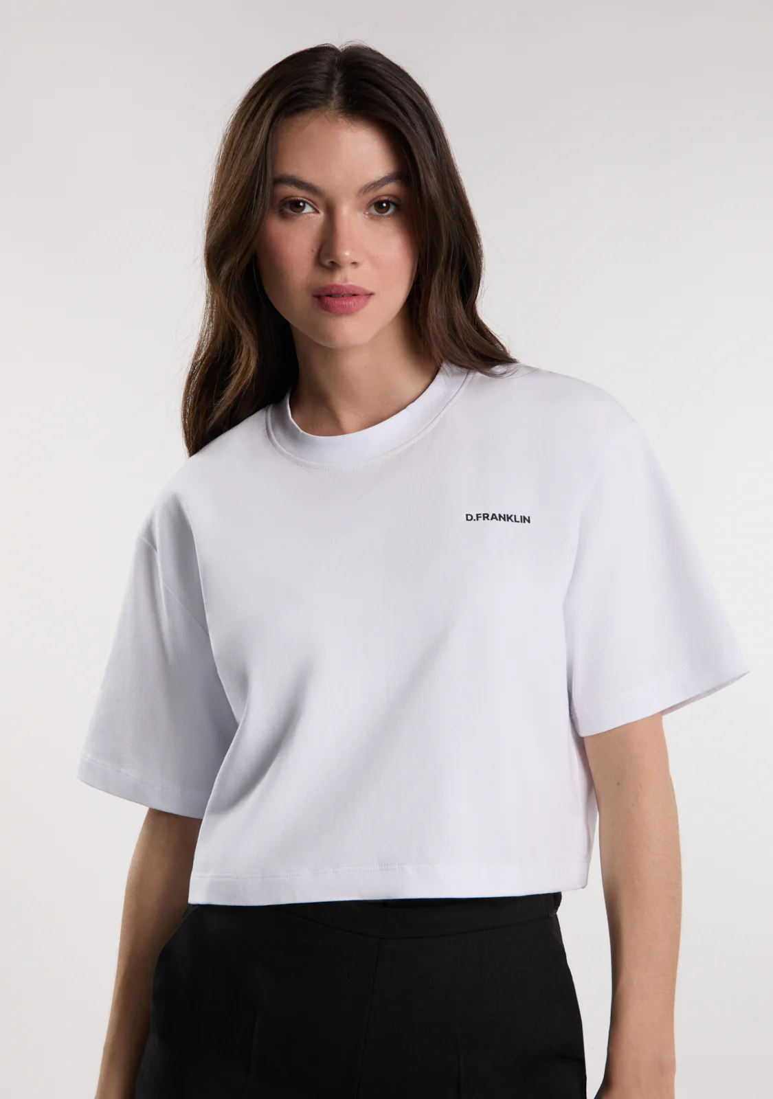 Origins Cropped T-Shirt White / Black - Image 2