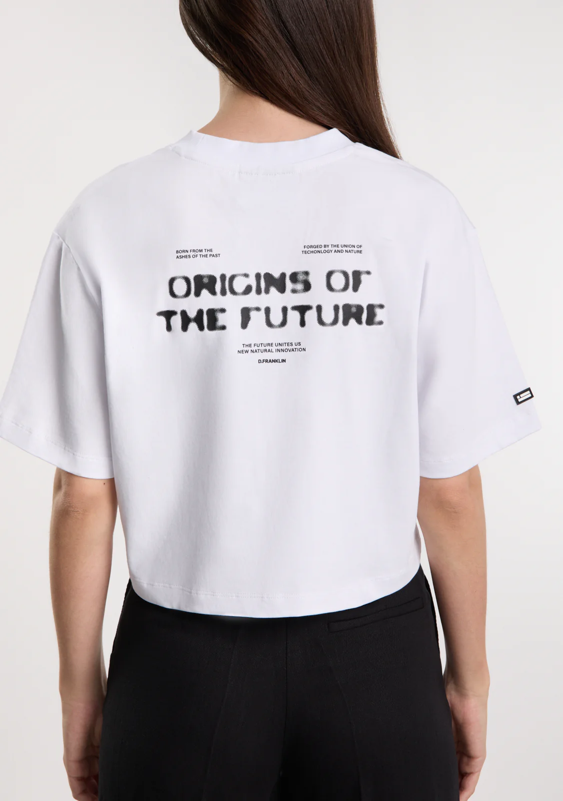 Origins Cropped T-Shirt White / Black - Image 5