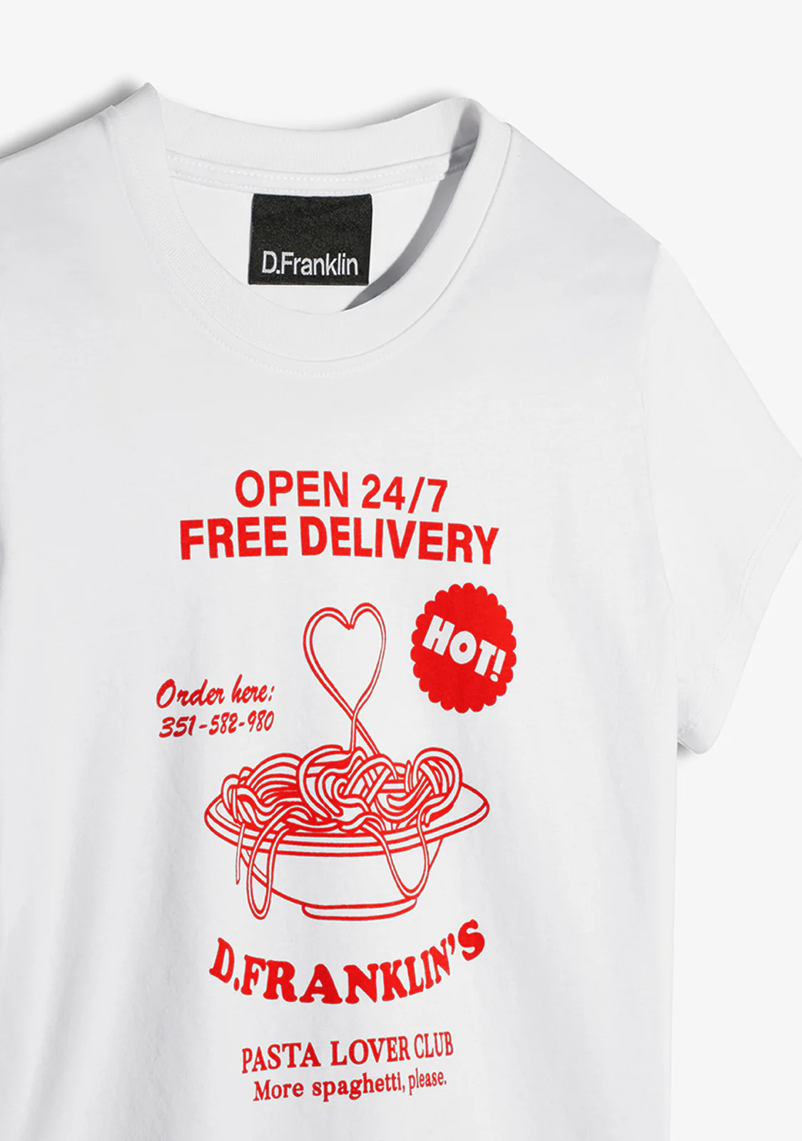 Pasta Lover T-Shirt White / Red - Image 3