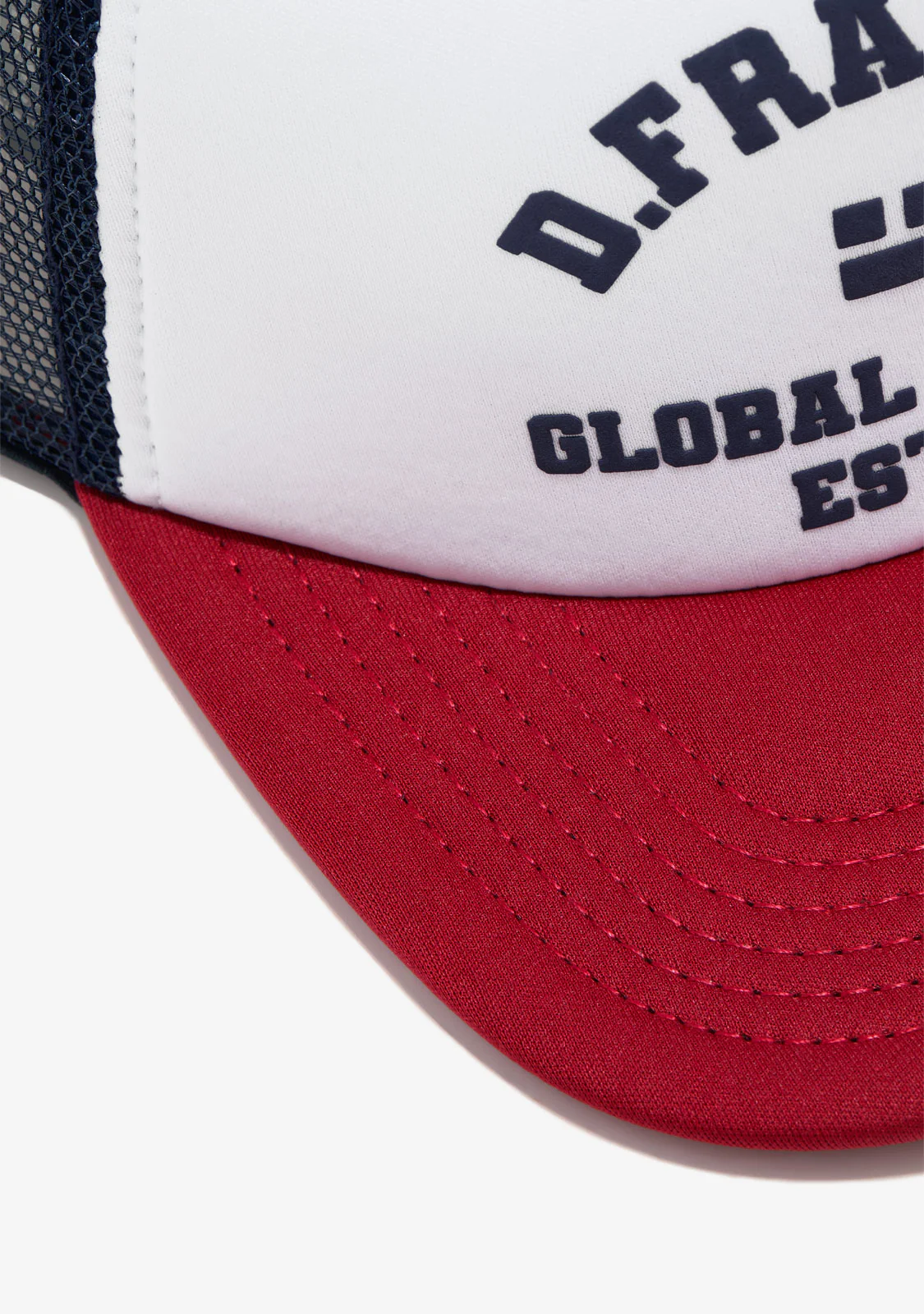Puff Print Trucker Cap Navy-Red - Image 3
