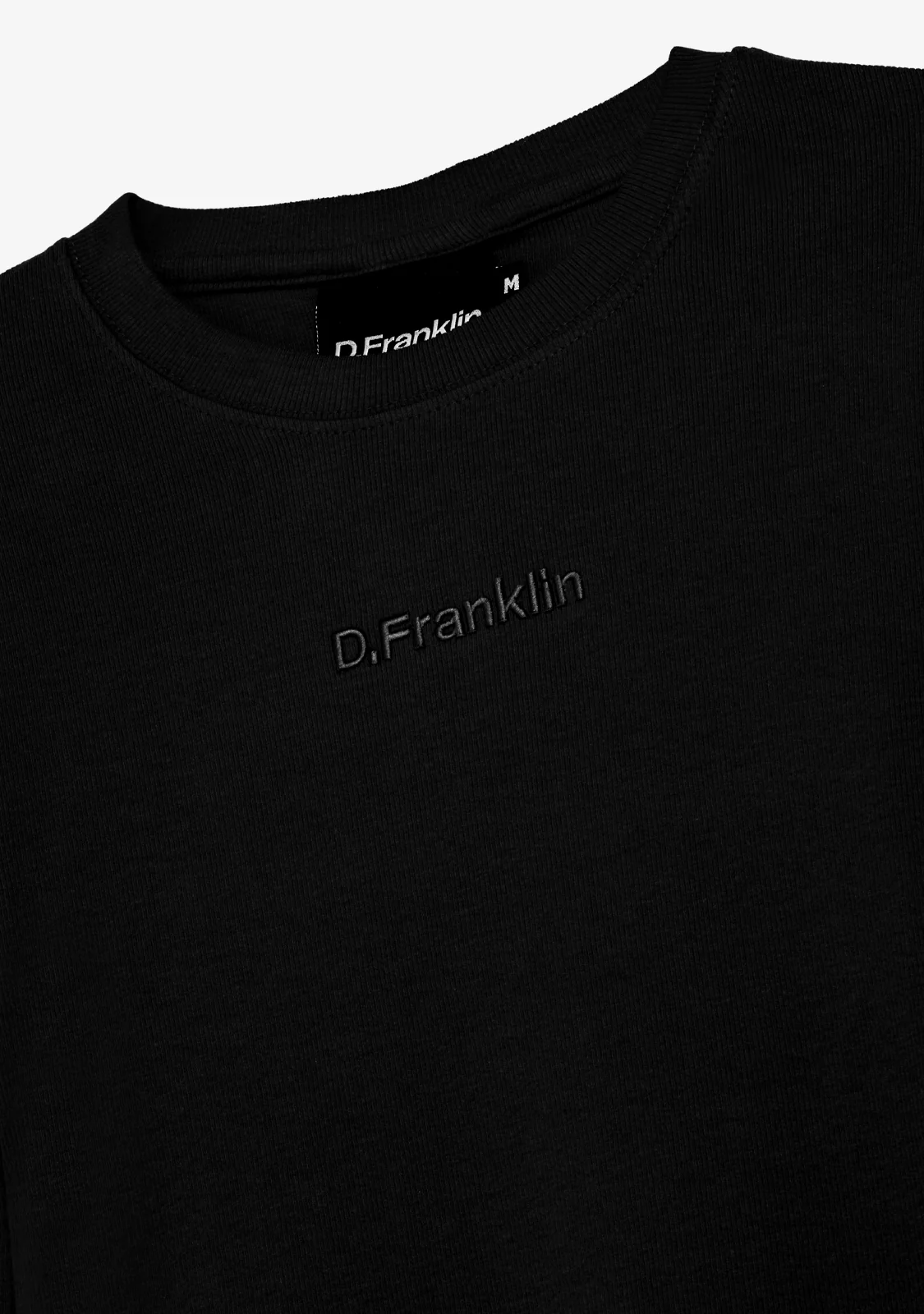 Rib Long Sleeve Top Black - Image 4