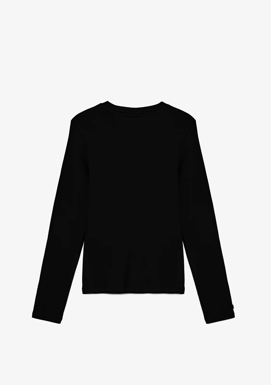Rib Long Sleeve Top Black - Image 5