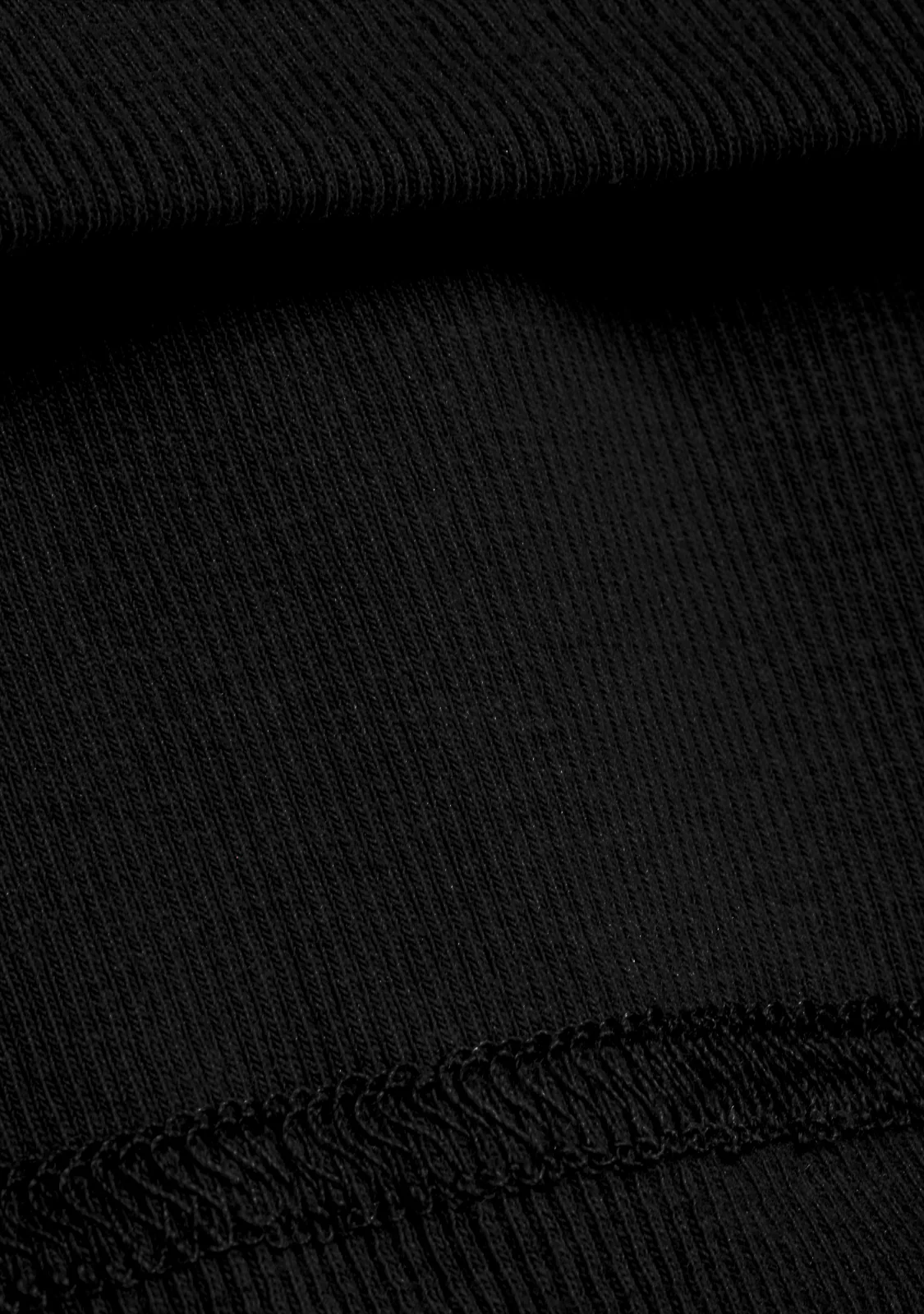 Rib Long Sleeve Top Black - Image 6