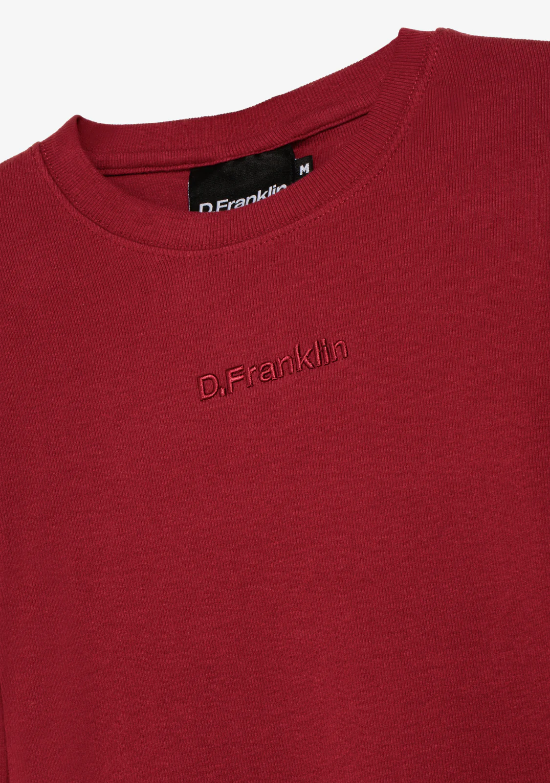 Rib Long Sleeve Top Burgundy - Image 4