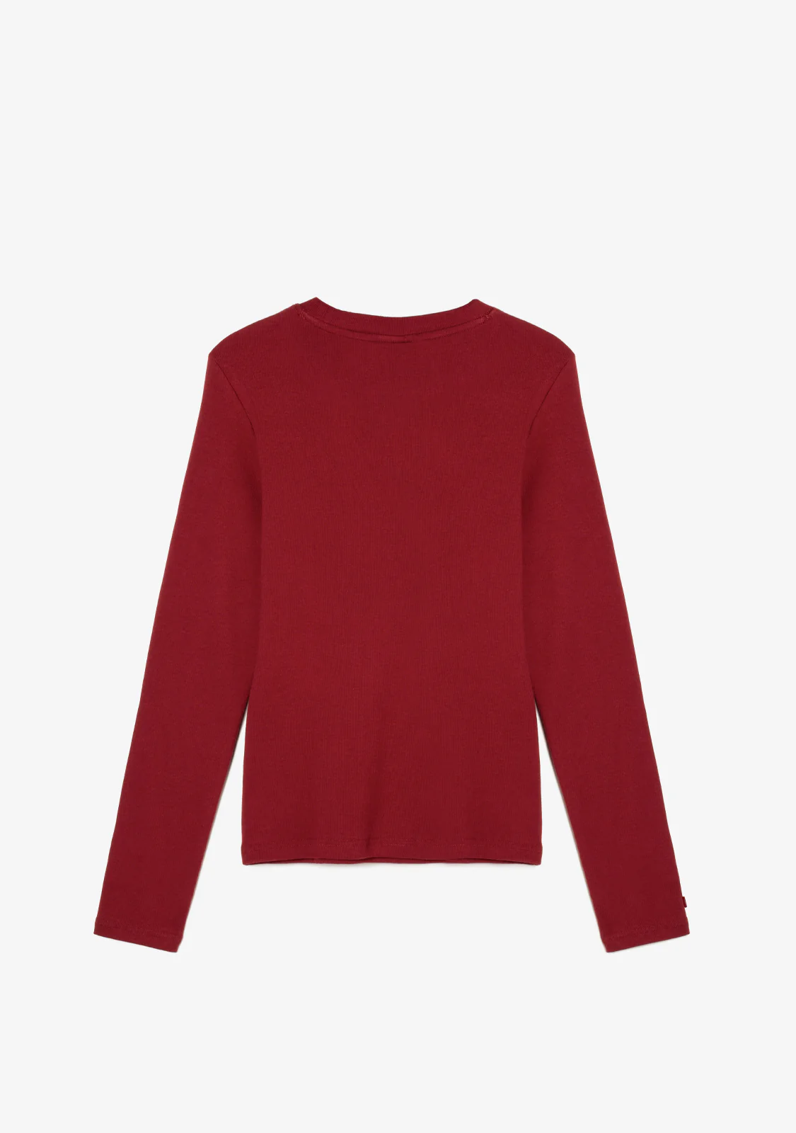 Rib Long Sleeve Top Burgundy - Image 5