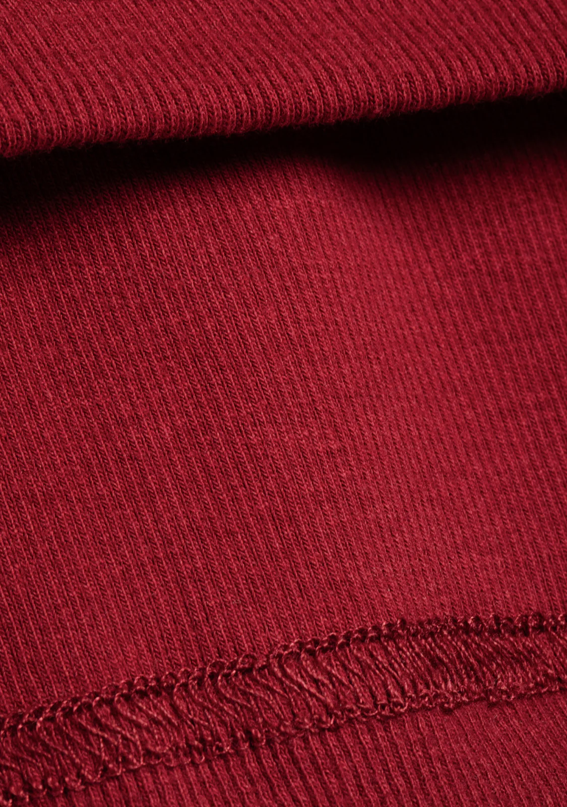 Rib Long Sleeve Top Burgundy - Image 6