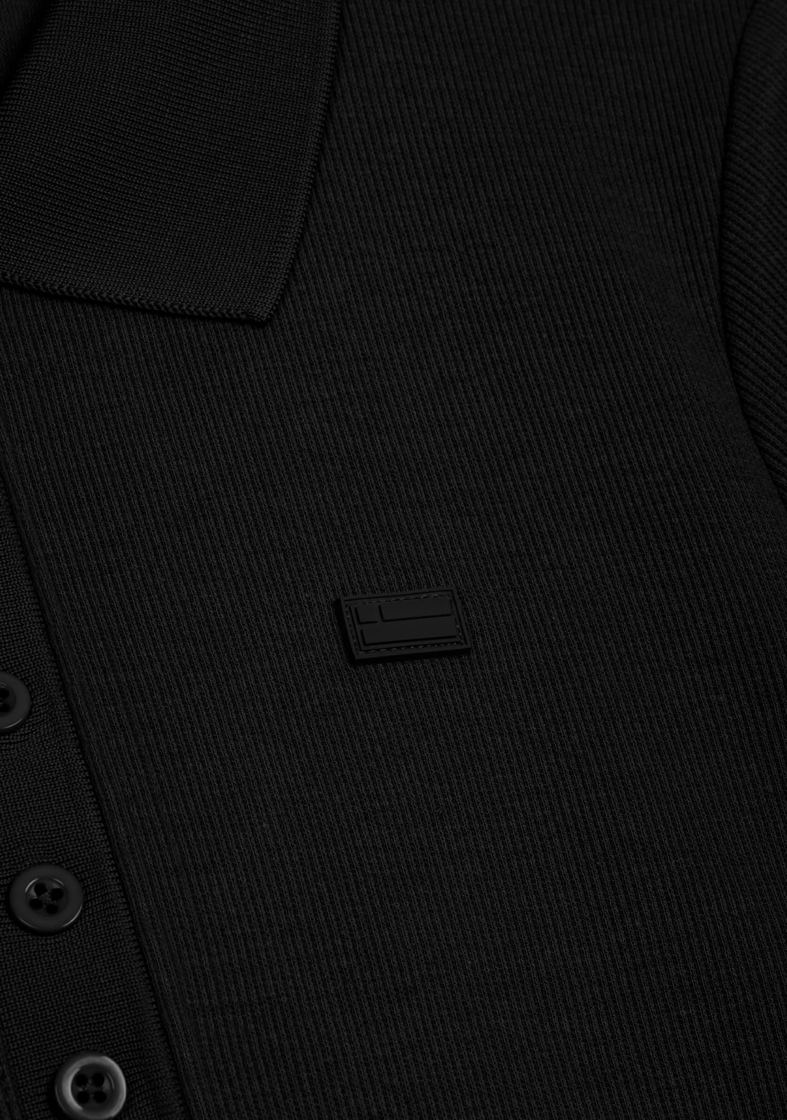 Rib Polo Top Black - Image 2