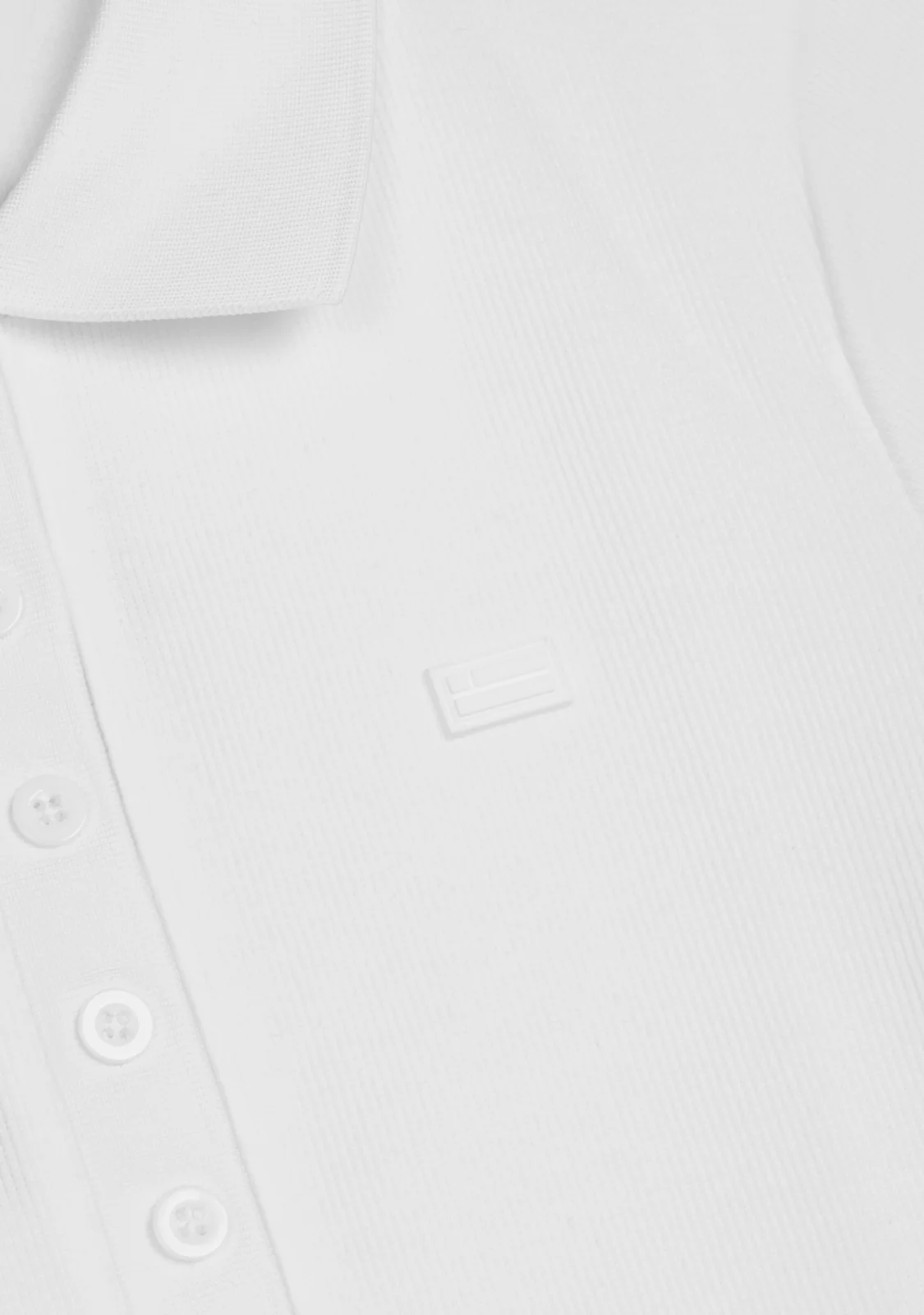 Rib Polo Top White - Image 2