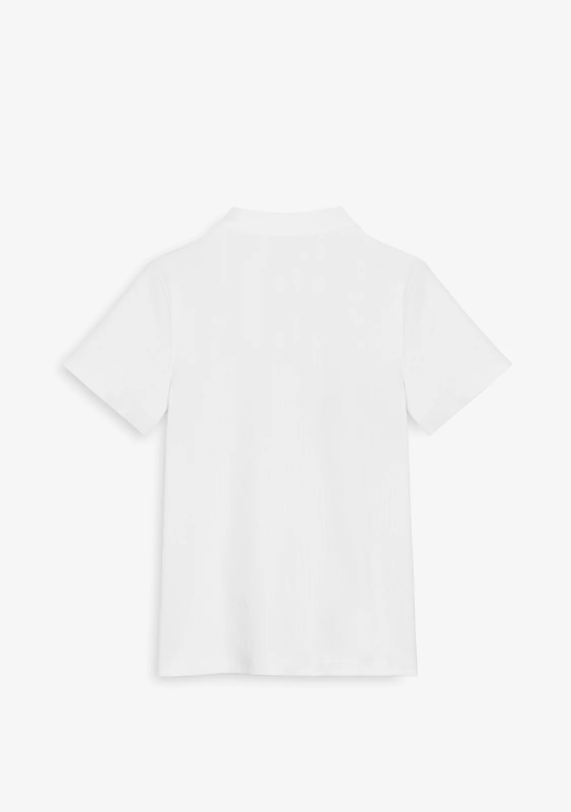 Rib Polo Top White - Image 3