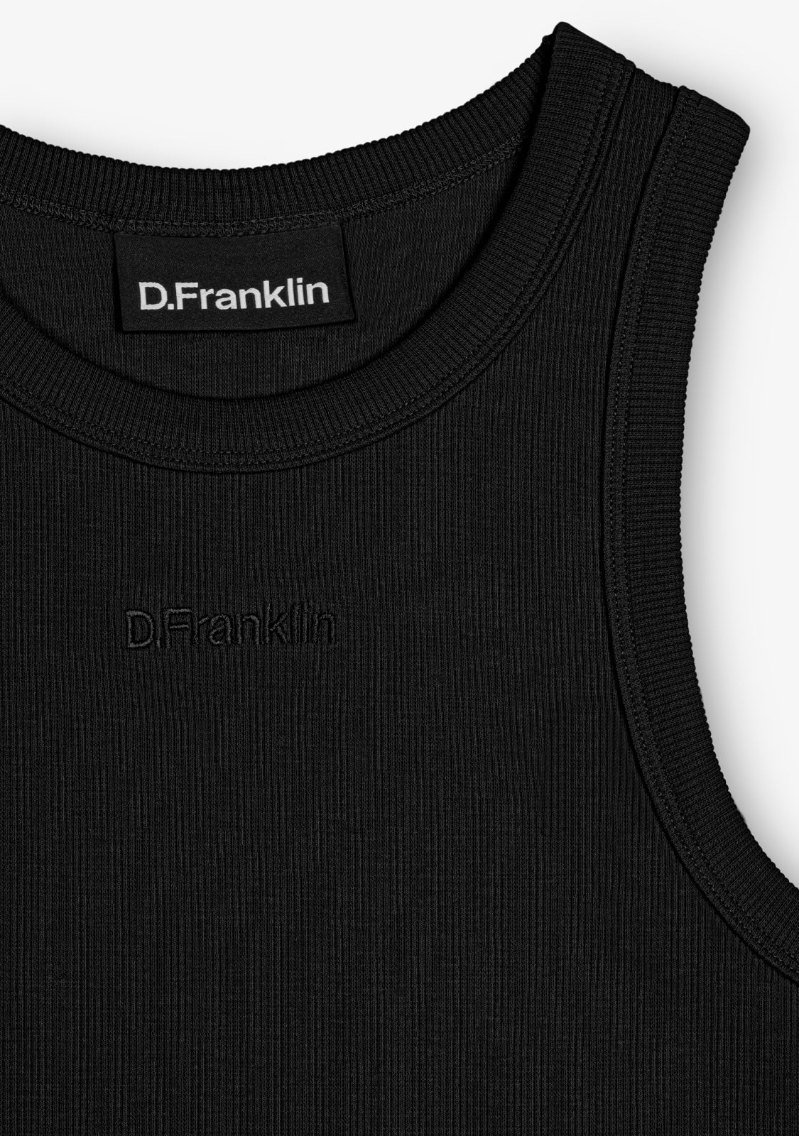 Rib Tank Top Black - Image 2