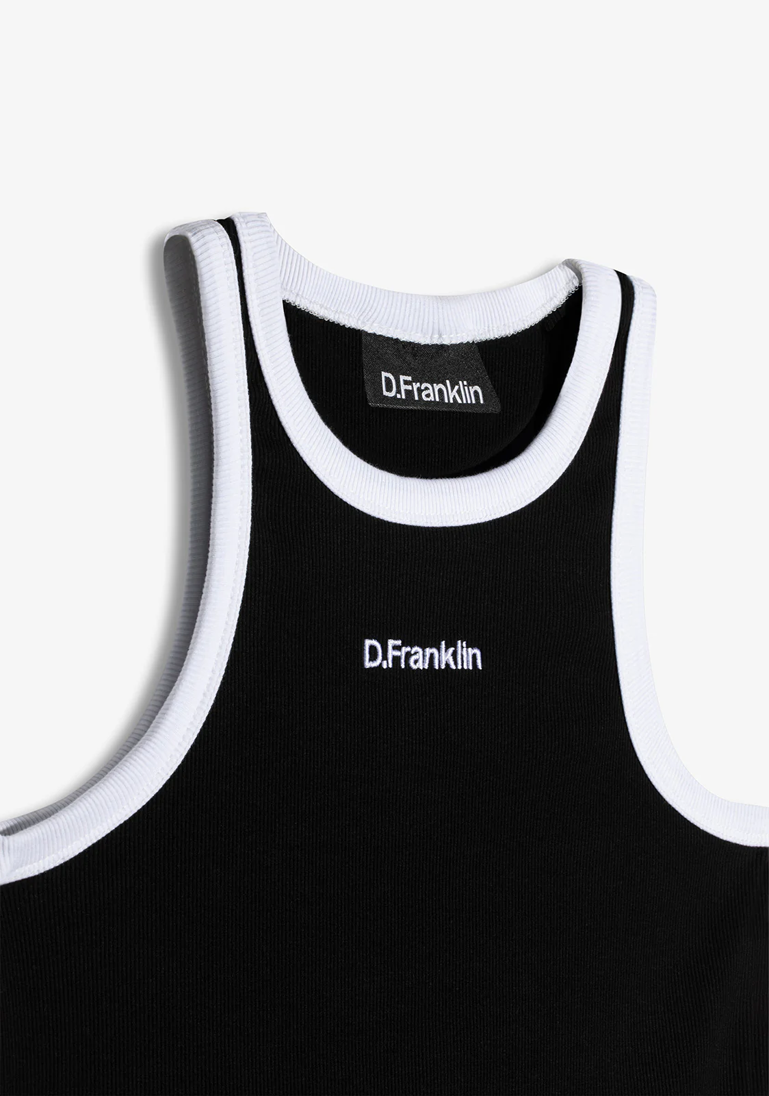 Rib Tank Top Black / White - Image 4